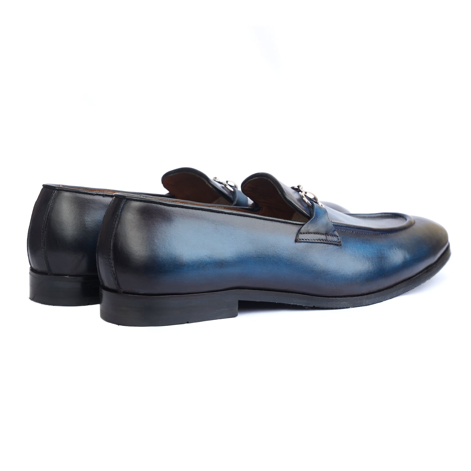 Horsebit Loafers Blue Hand Patina