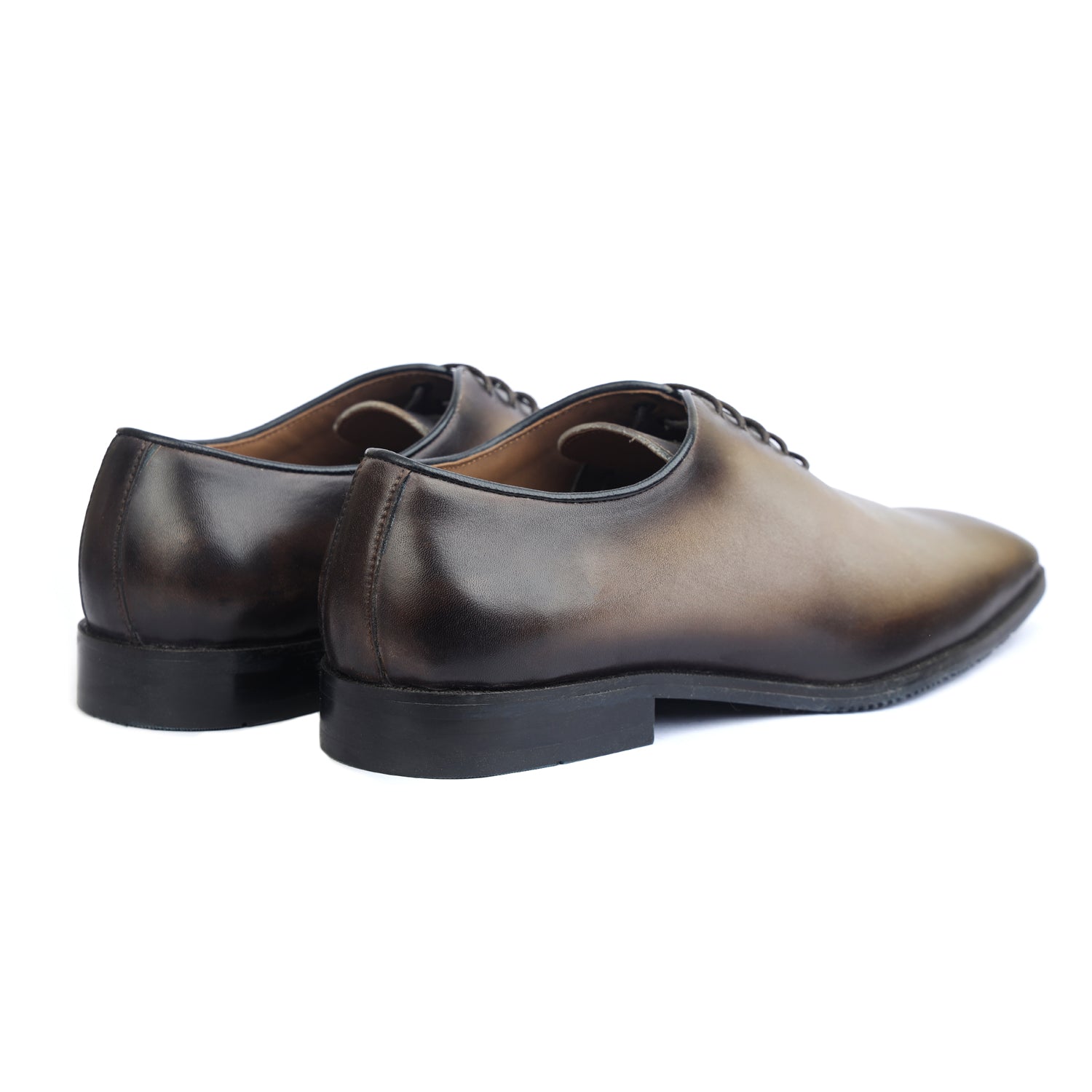 Grey Patina Leather Oxfords