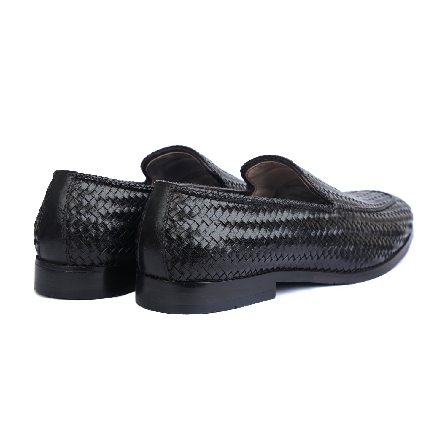 Black Handwoven Loafers