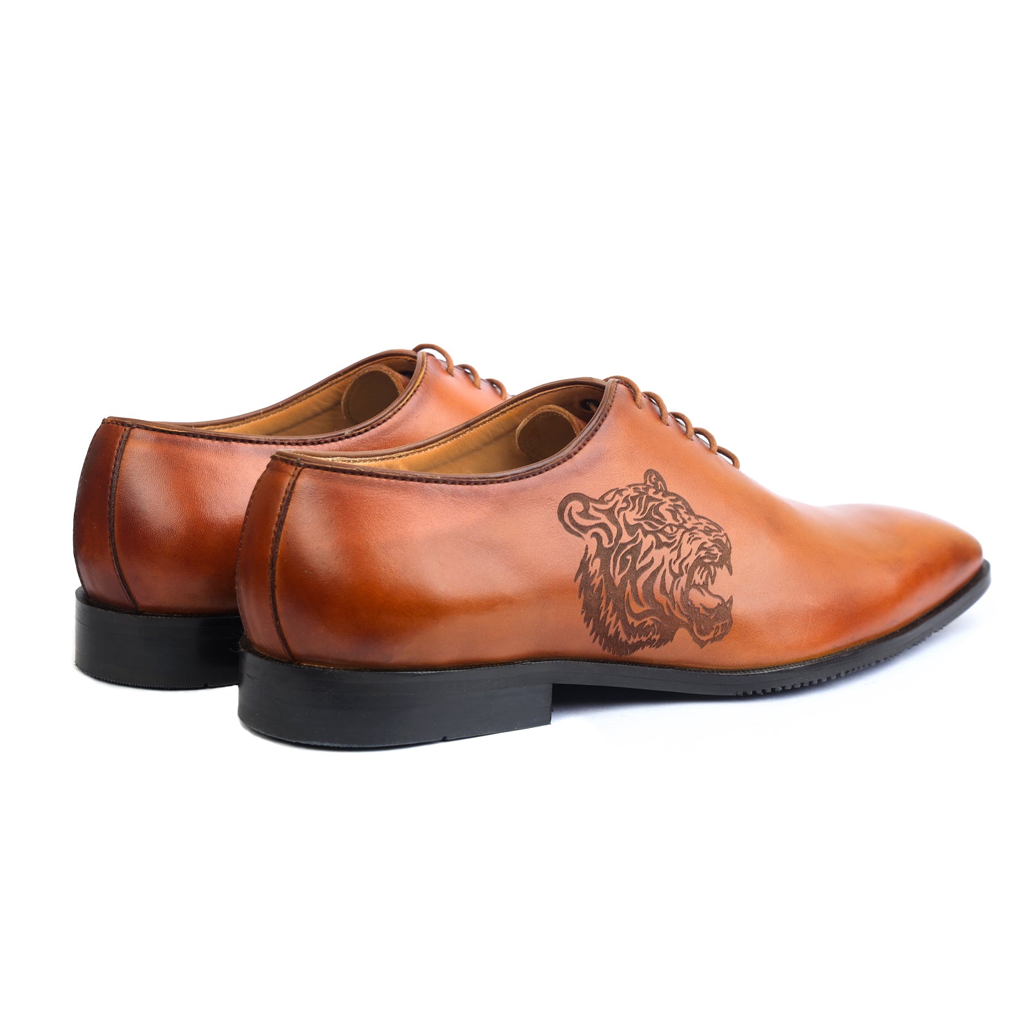Tan Tiger Wholecut Oxfords