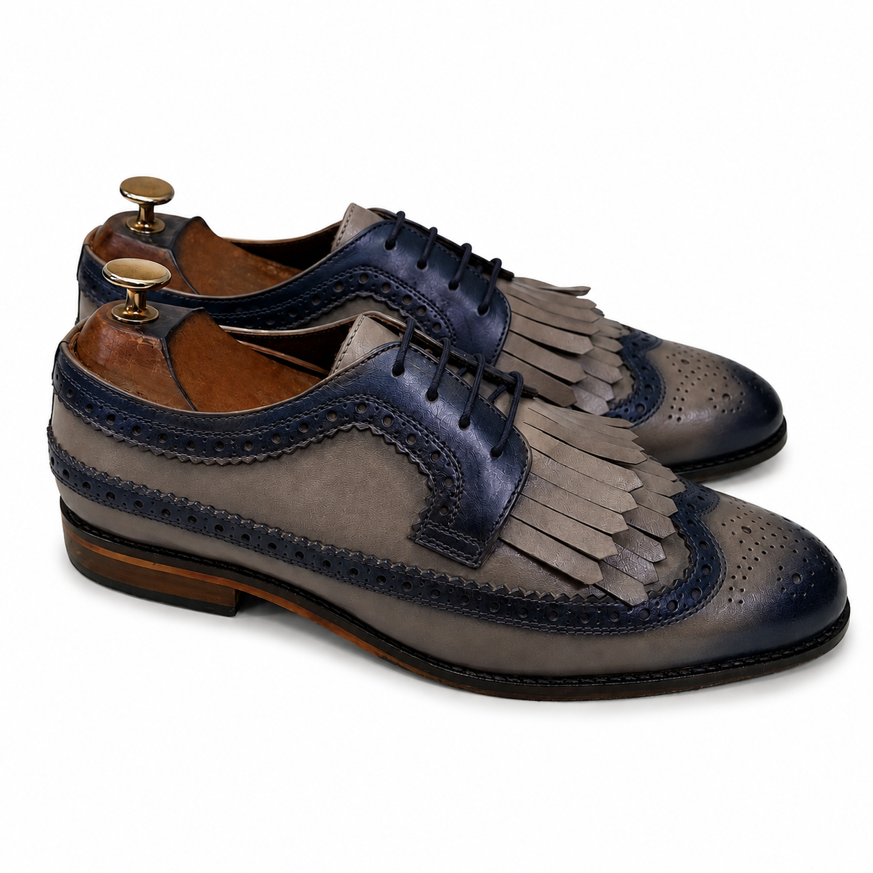 Imperium Kiltie Saddle Oxfords – Slate Blue
