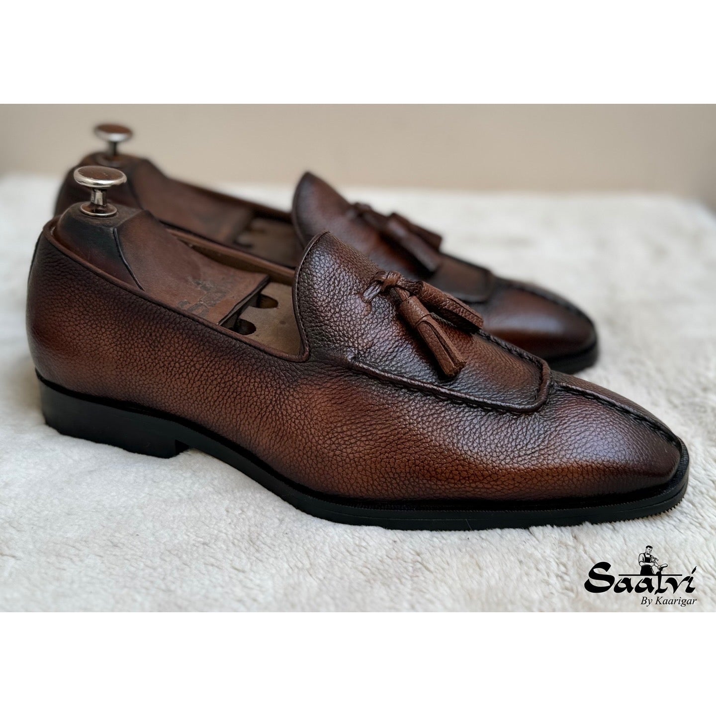 Tan Soft Mild Loafers With Tassels