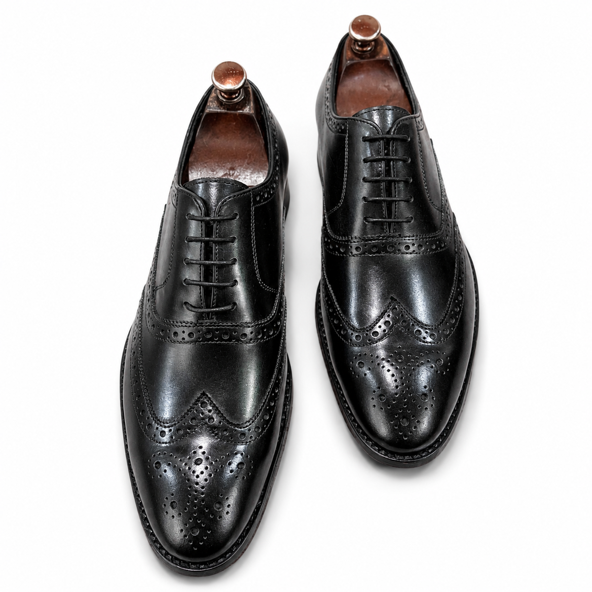 Classic Black Wingtip Brogue Leather Oxford Shoes