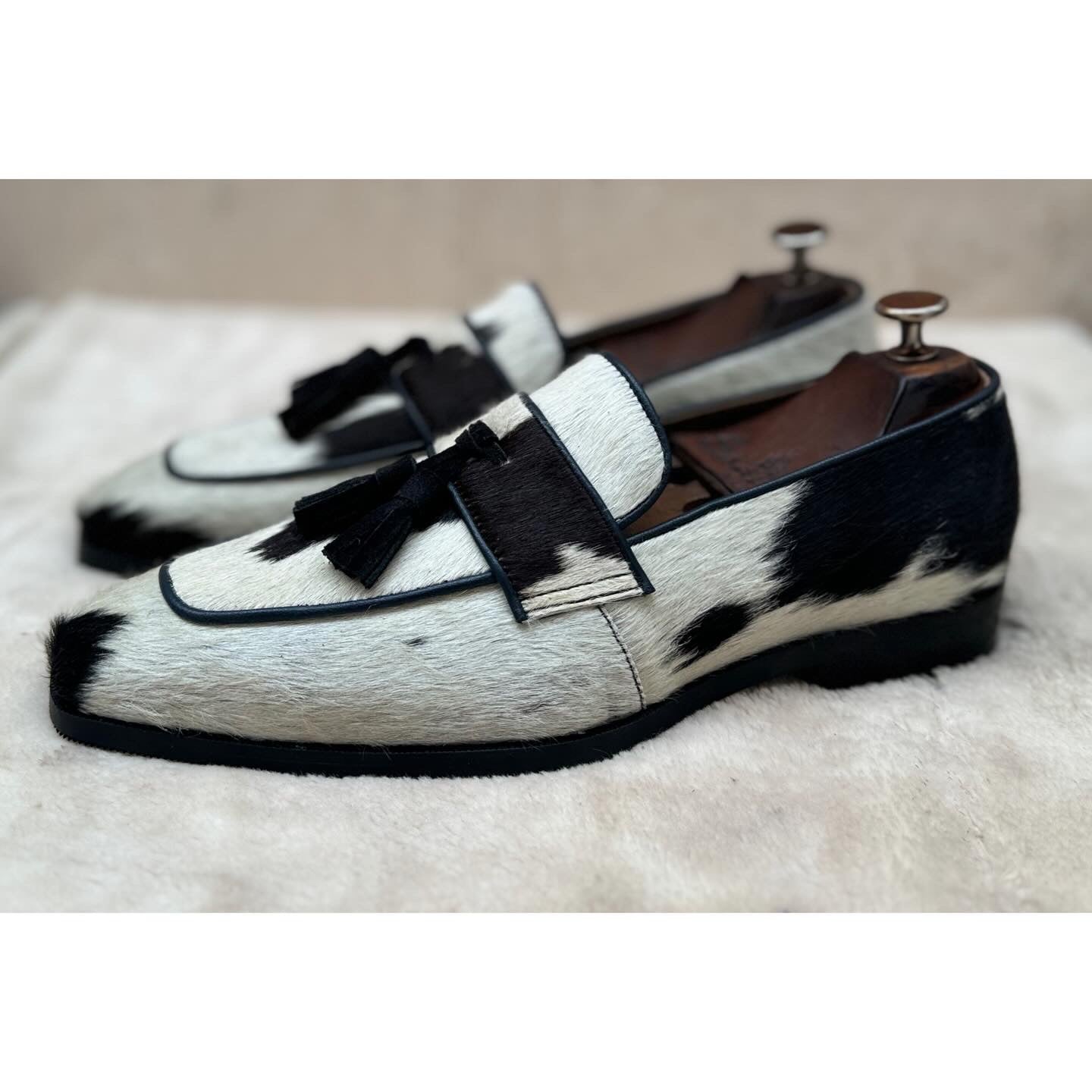 Hairon Leather Loafers With Tassel