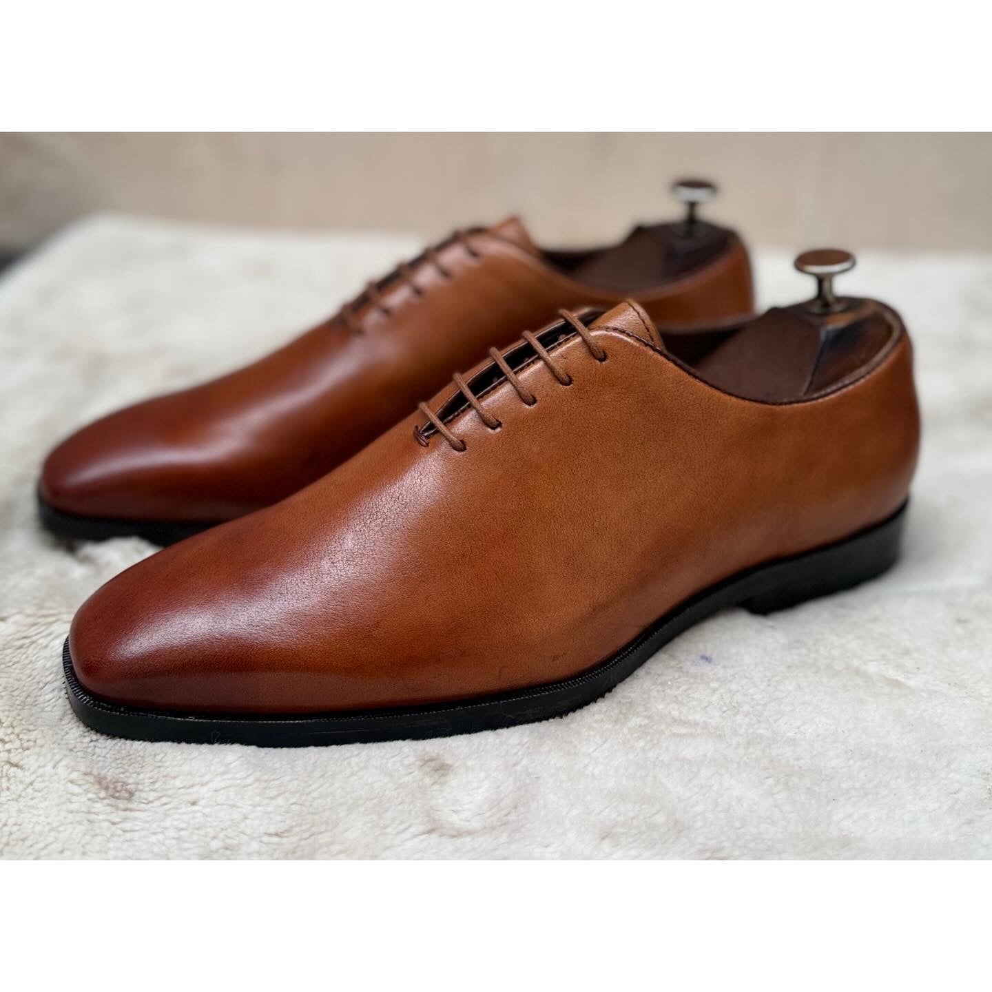 Tan Oxfords Hand Patina