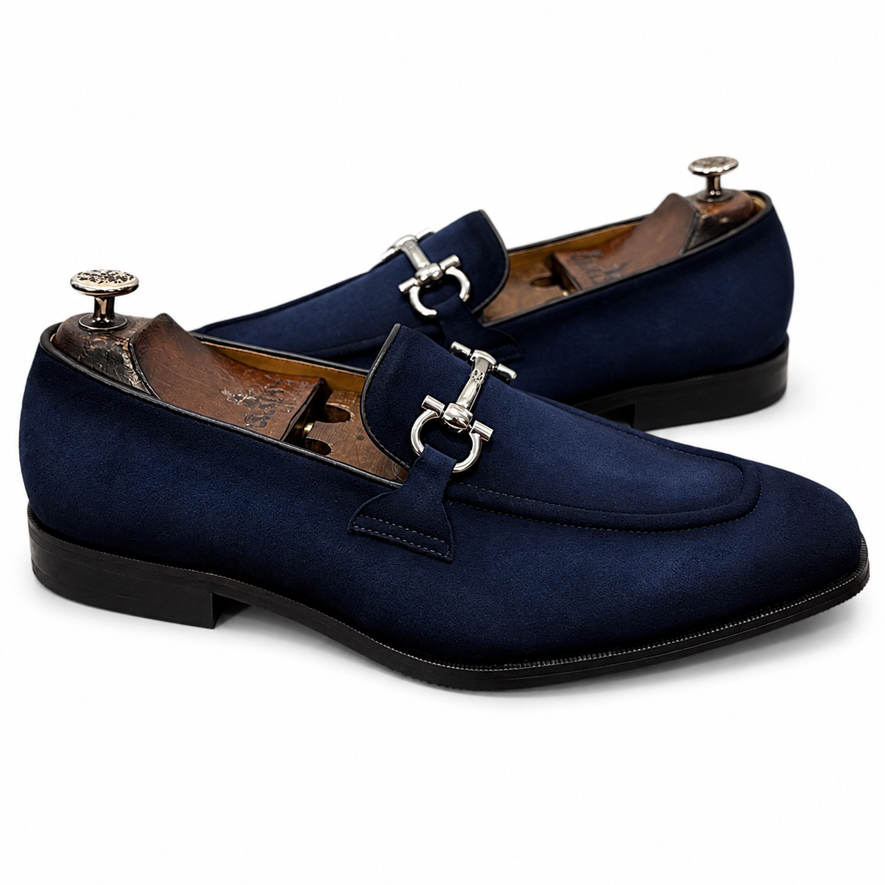 The Midnight Riviera – Navy Suede Horsebit Loafers