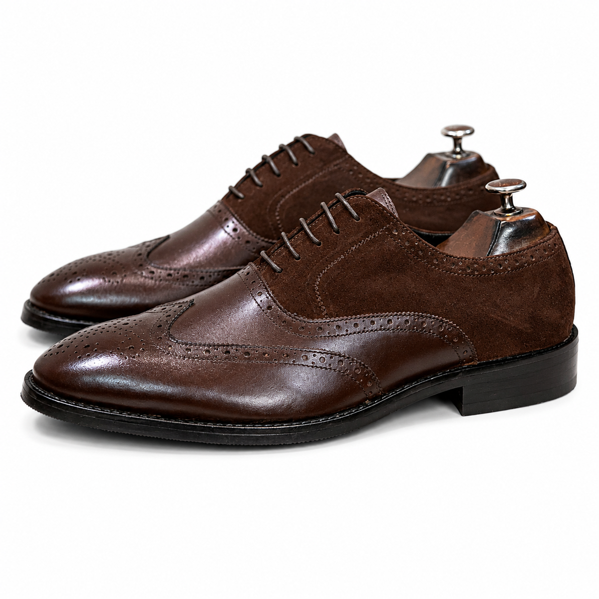 Dark Brown Wingtip Brogue Leather Oxford