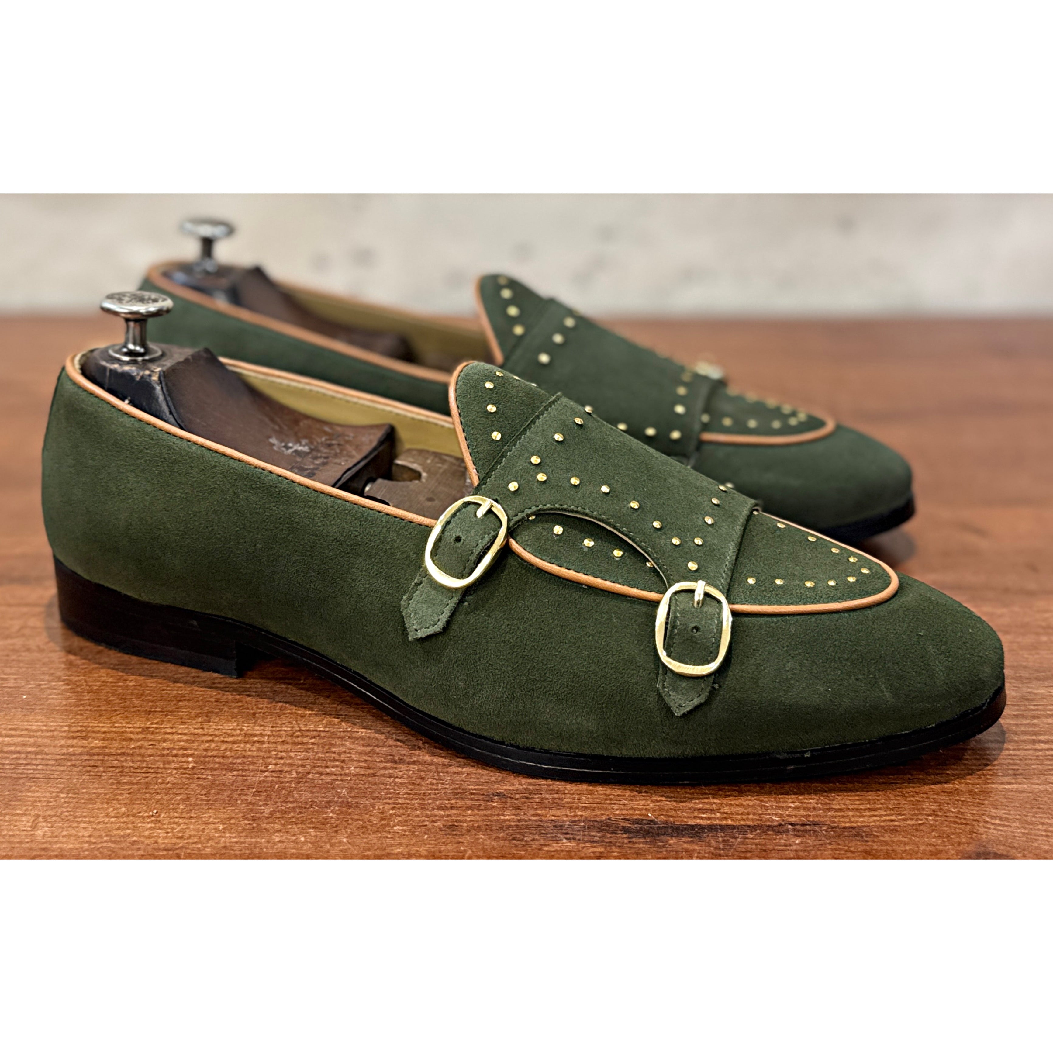 Verde Royale Belgian Double Monk Loafers