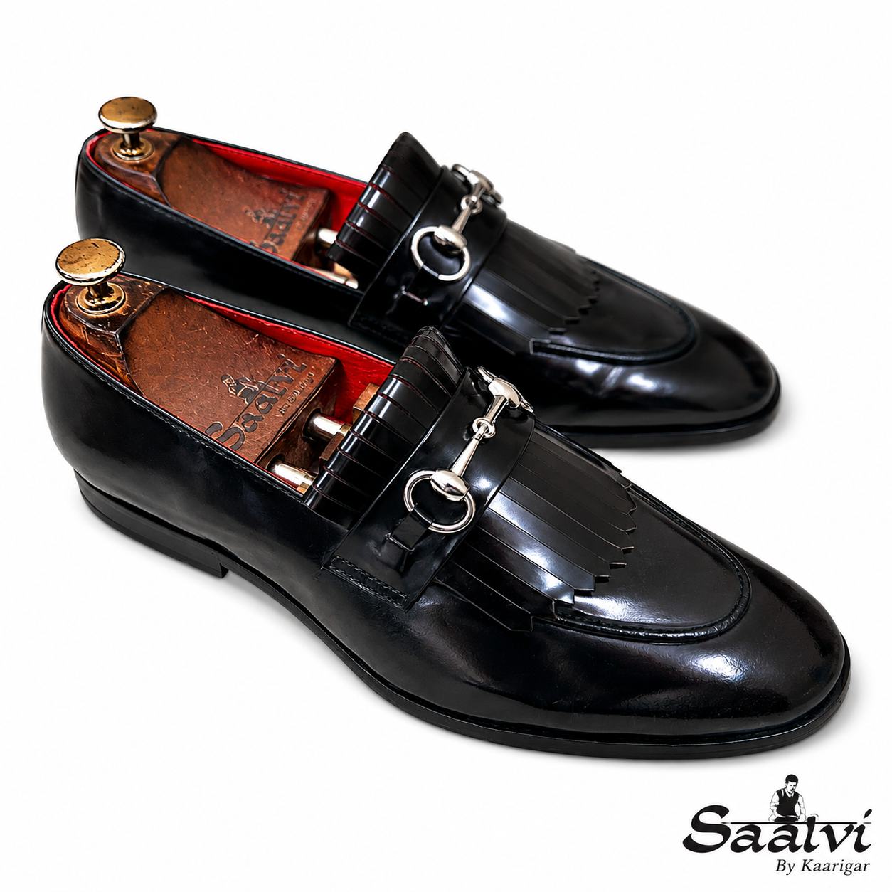 Horsebit Loafers With Fringe Grey
