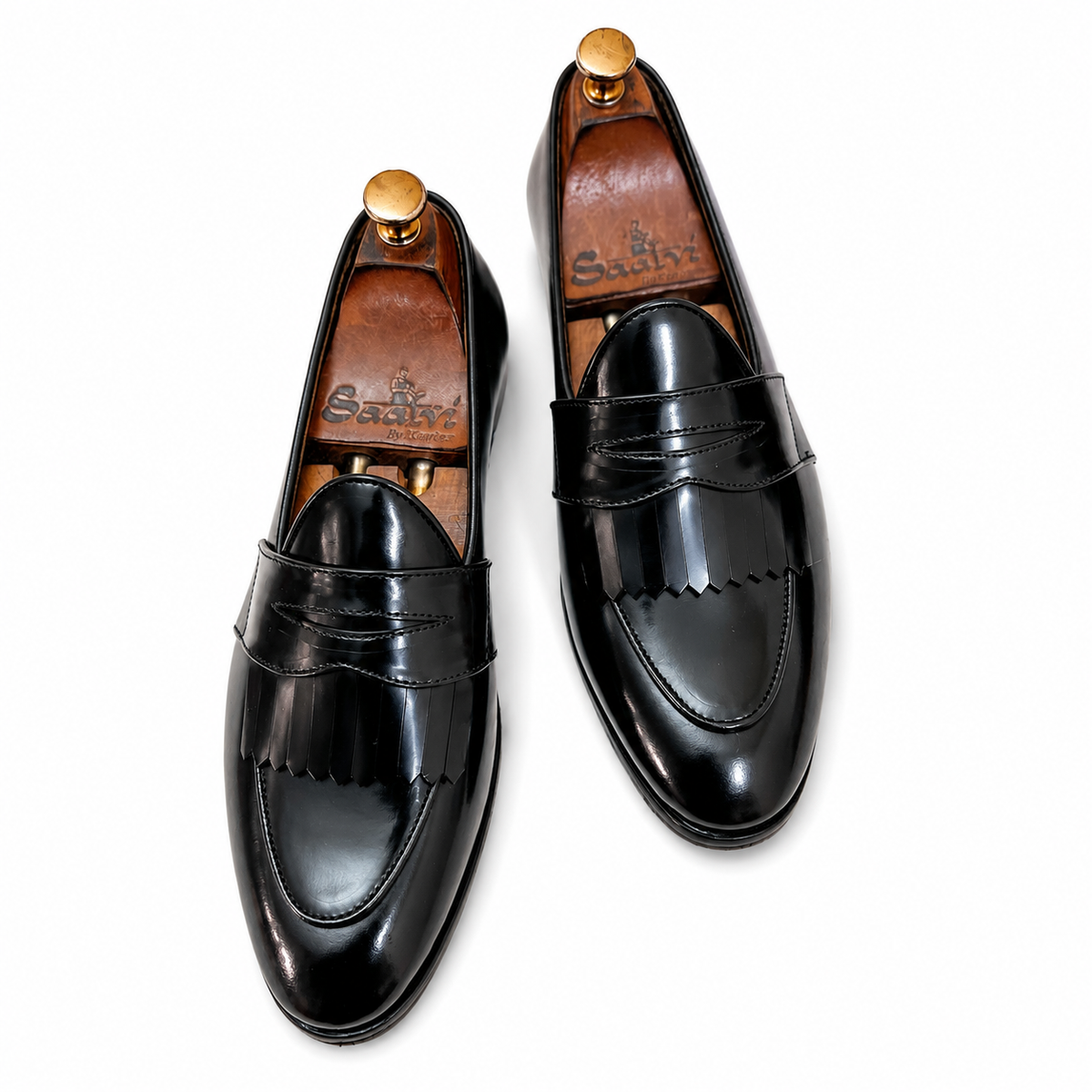 Belgian Loafers With Fringe Black Calf