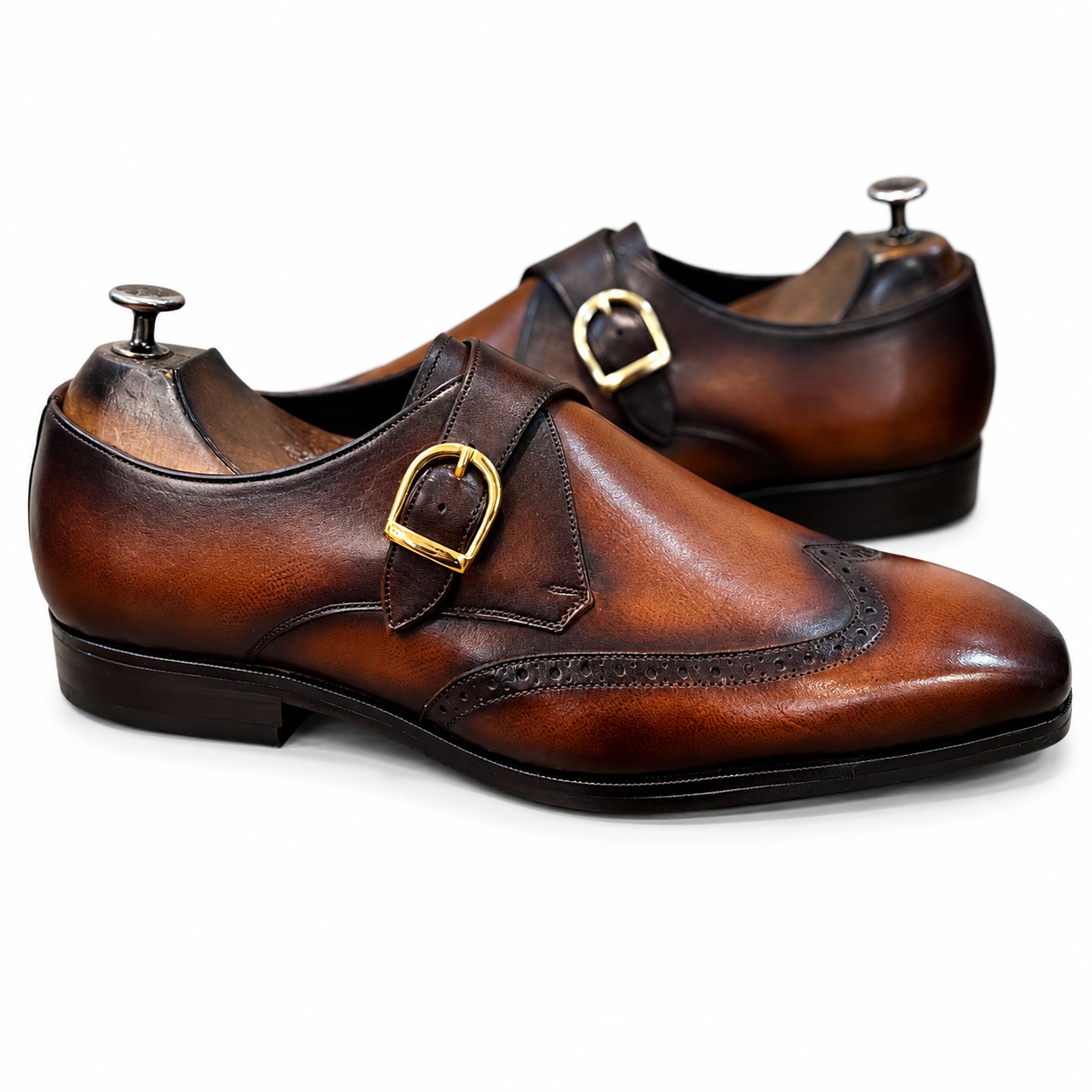 Single Monk Strap Hand Patina