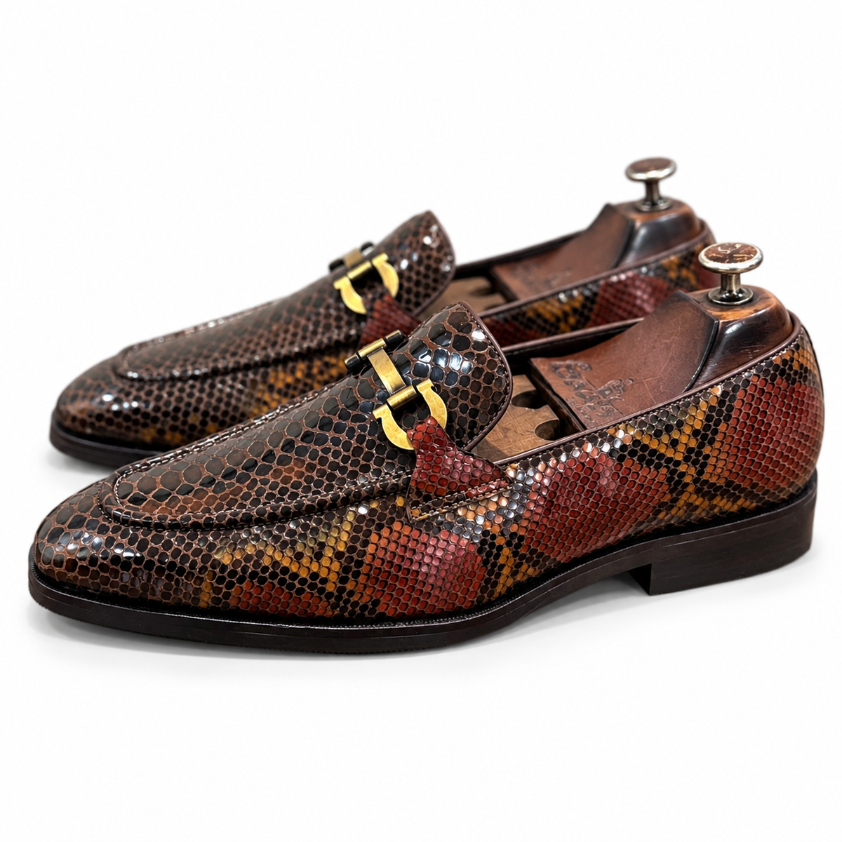 Solis Multitone Croco Horsebit Loafers