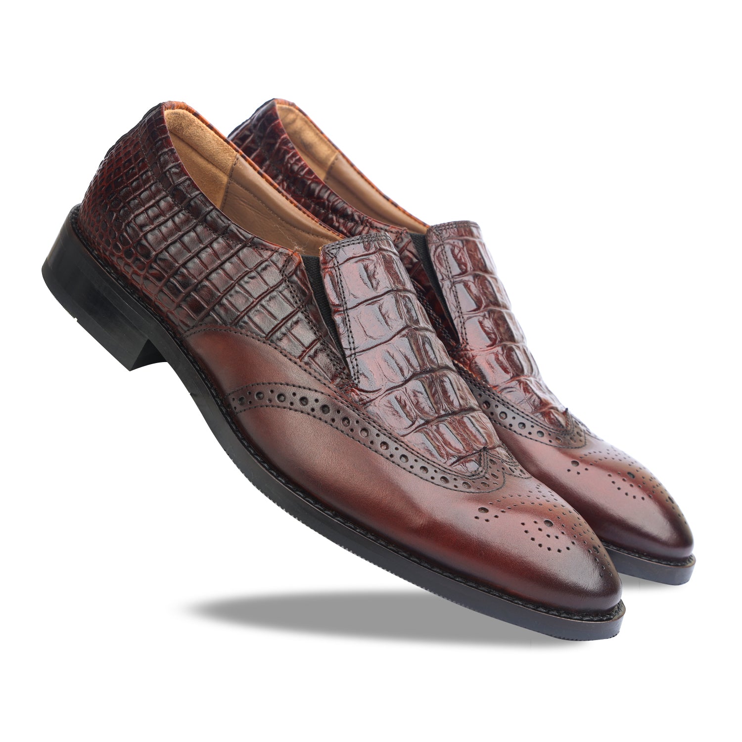 Brown Crocodile Loafers