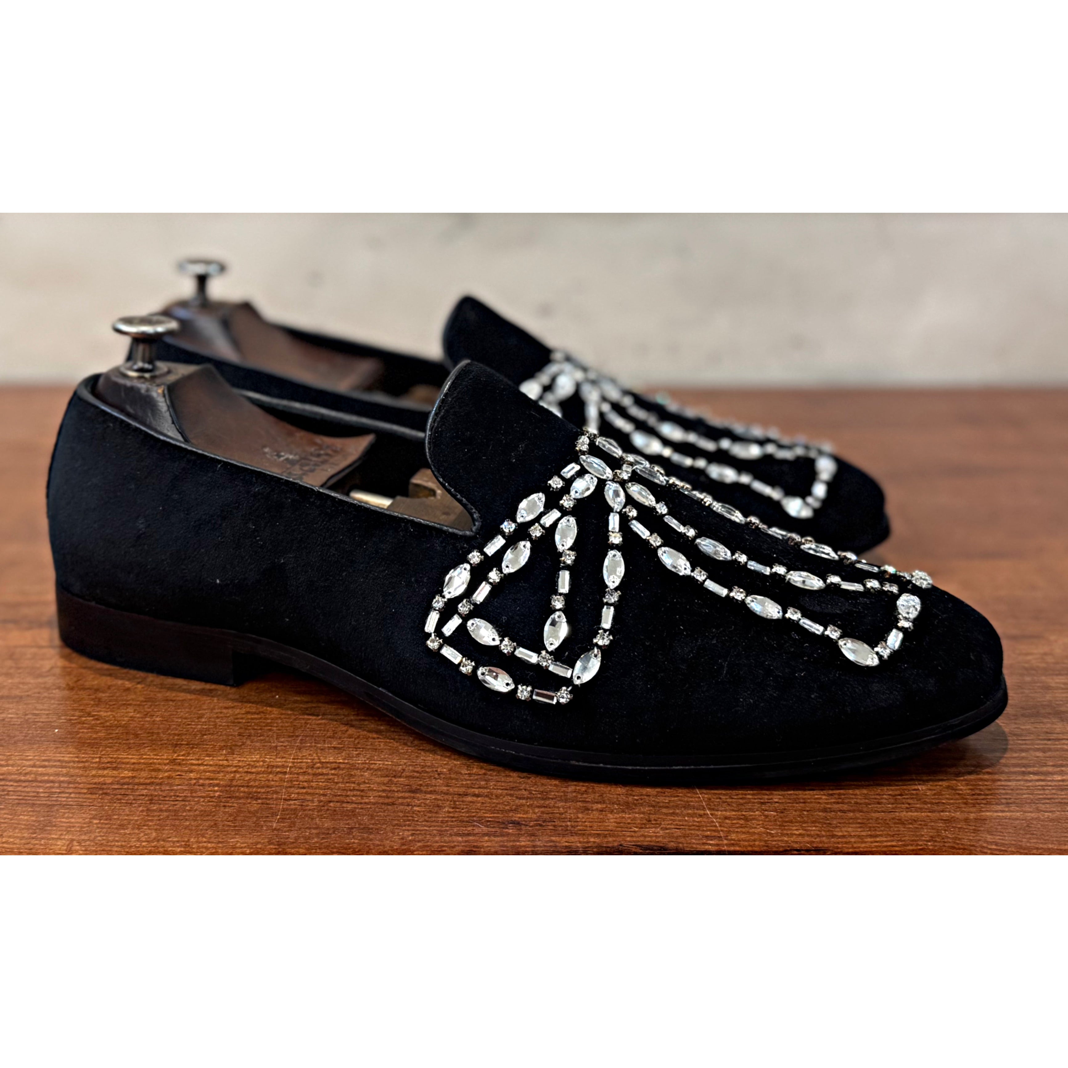 Bow Shaped Caystal Slipon