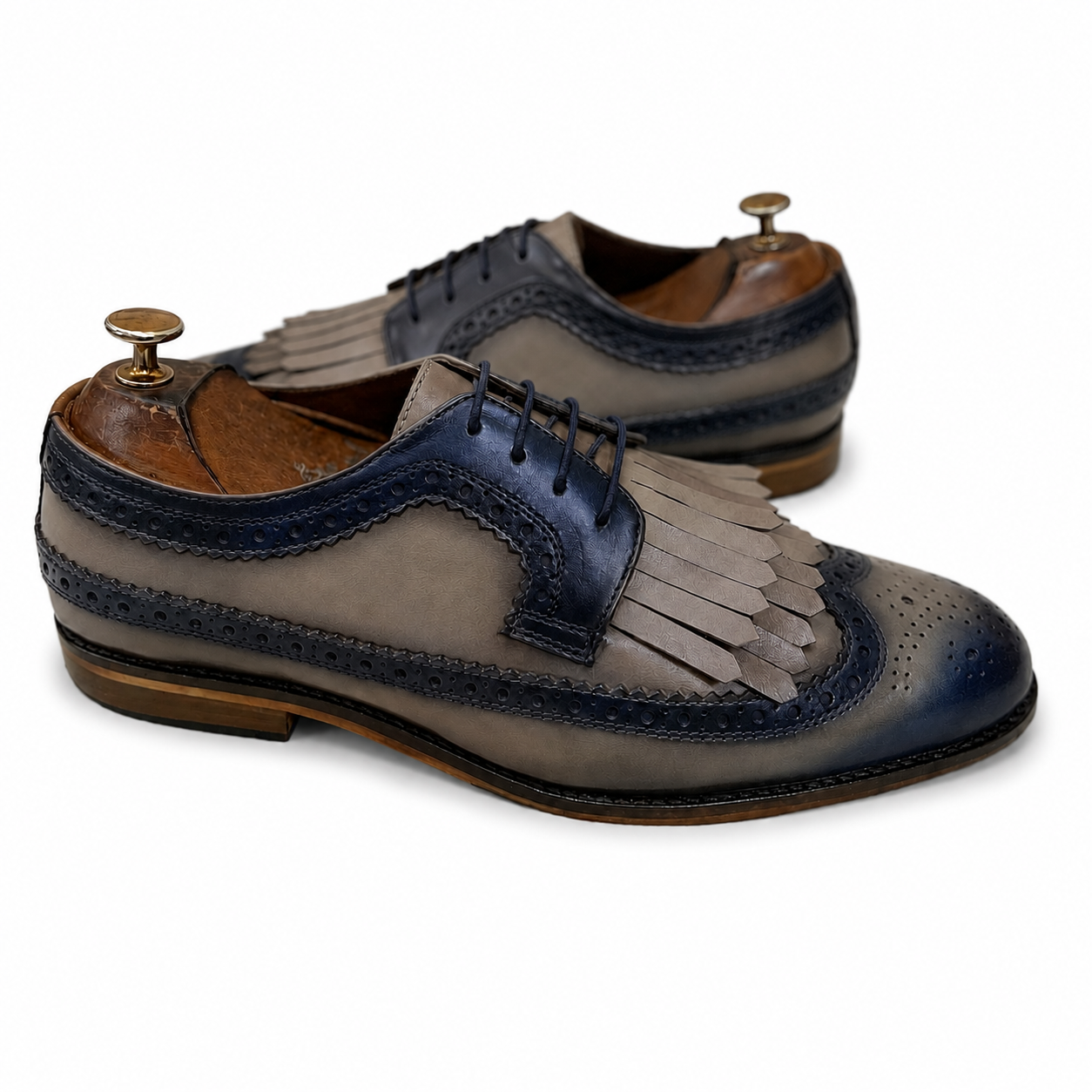 Imperium Kiltie Saddle Oxfords – Slate Blue