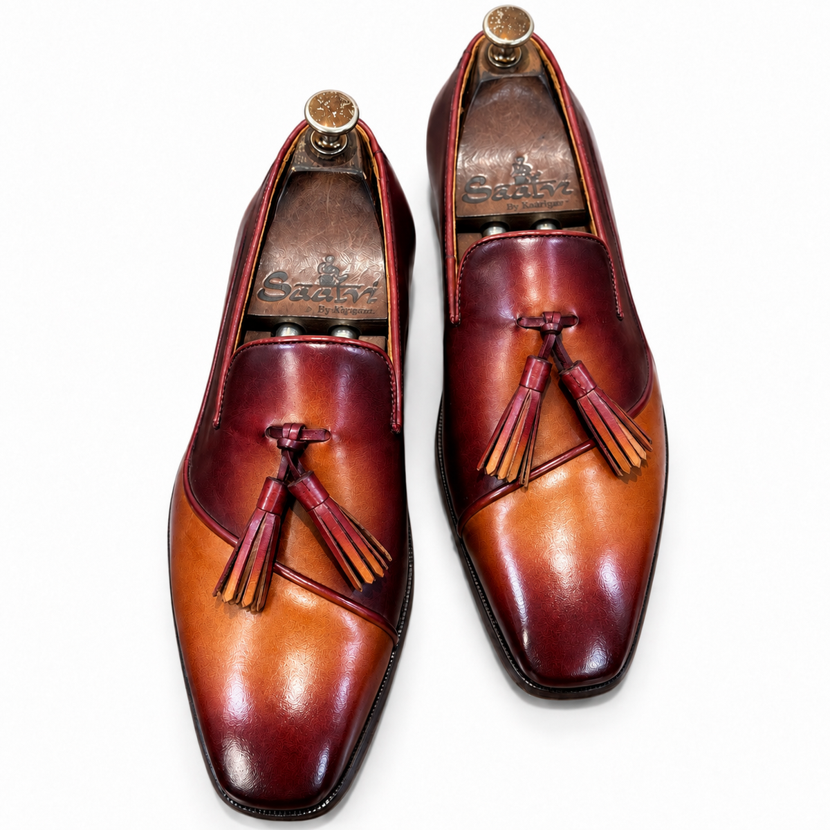 Cognac Bordeaux Élan Tassel Loafers
