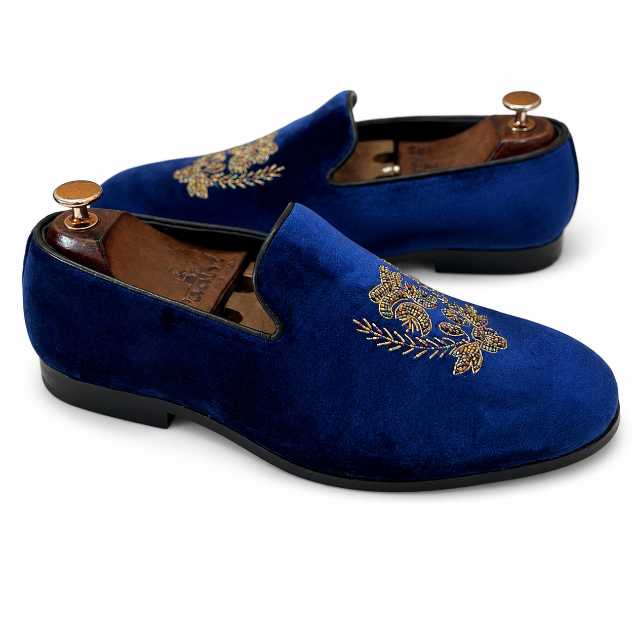Blue Velvet Multi Colour Slipons
