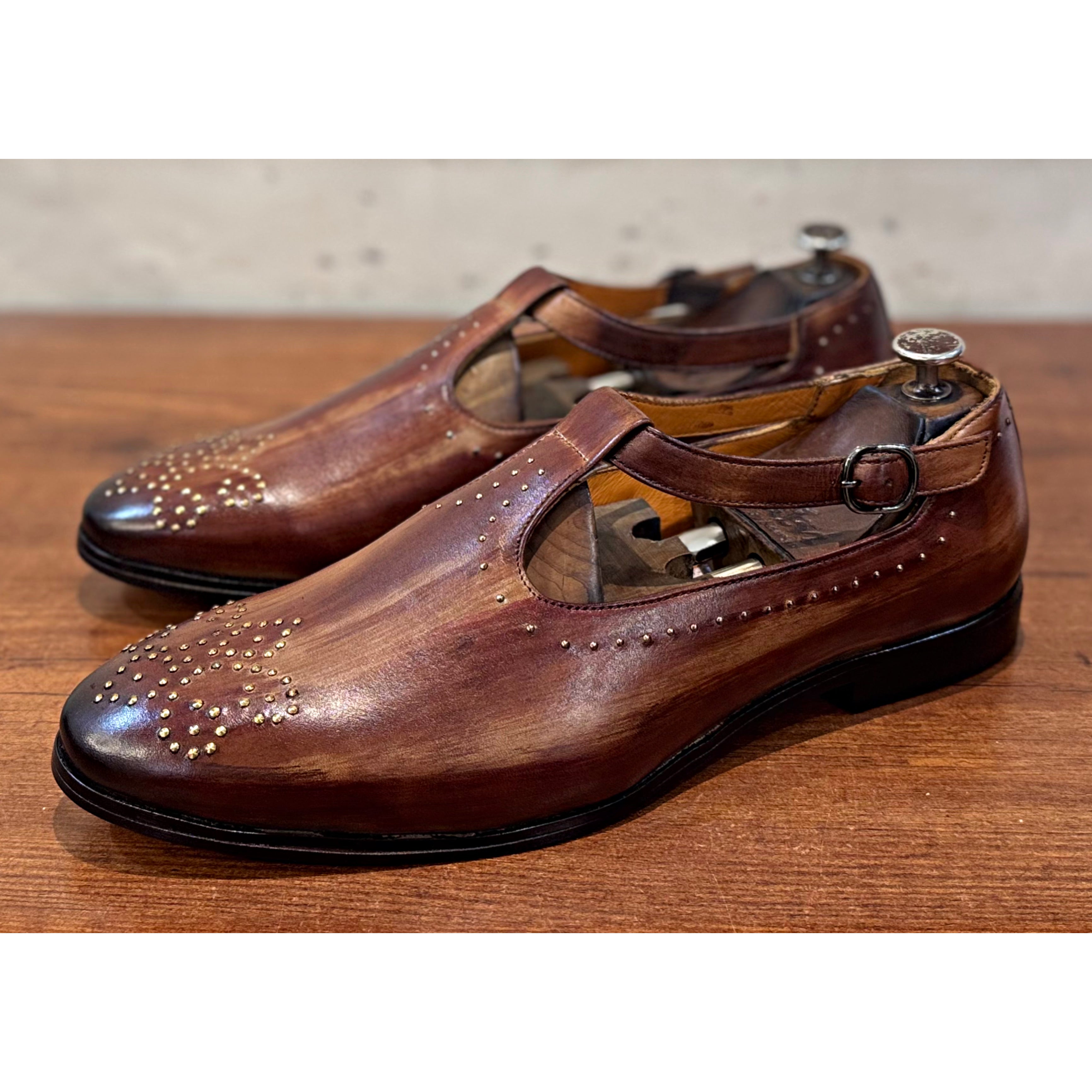 Hand Patina Sandals With Bajri
