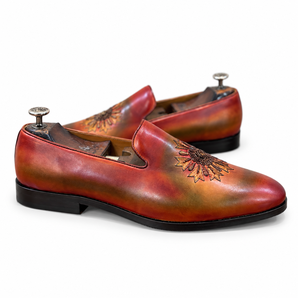 Aurelio Ember Floral Embroidered Loafers