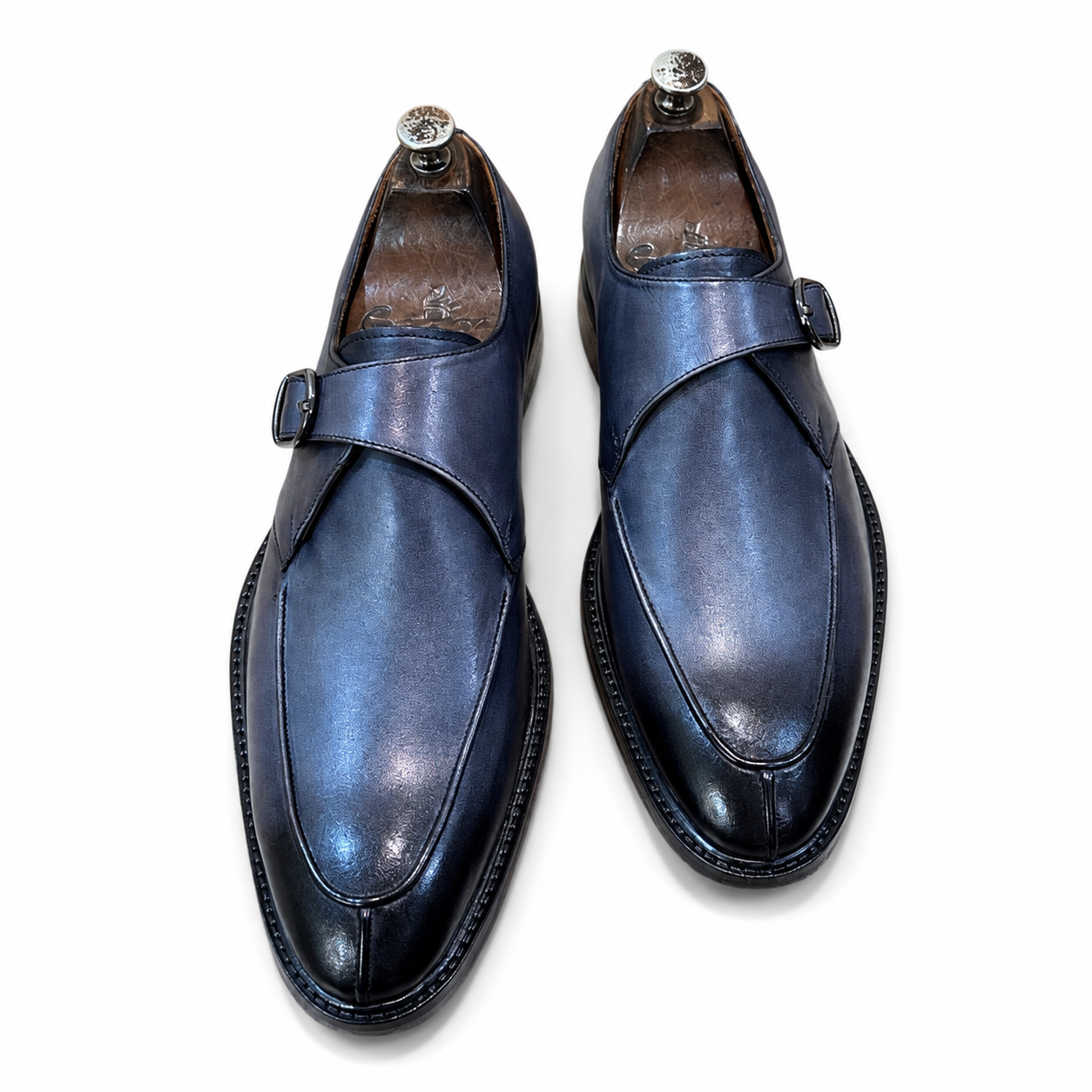 Midnight Slate Single Monk Strap Shoes