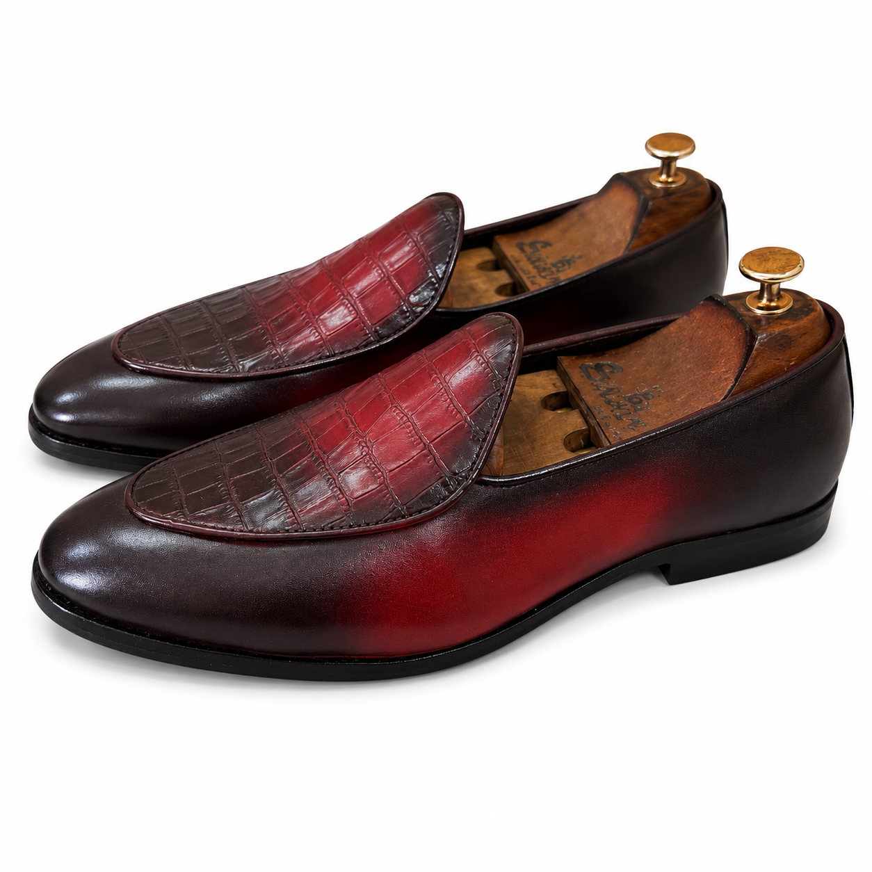 Crimson Royale Croco Loafers