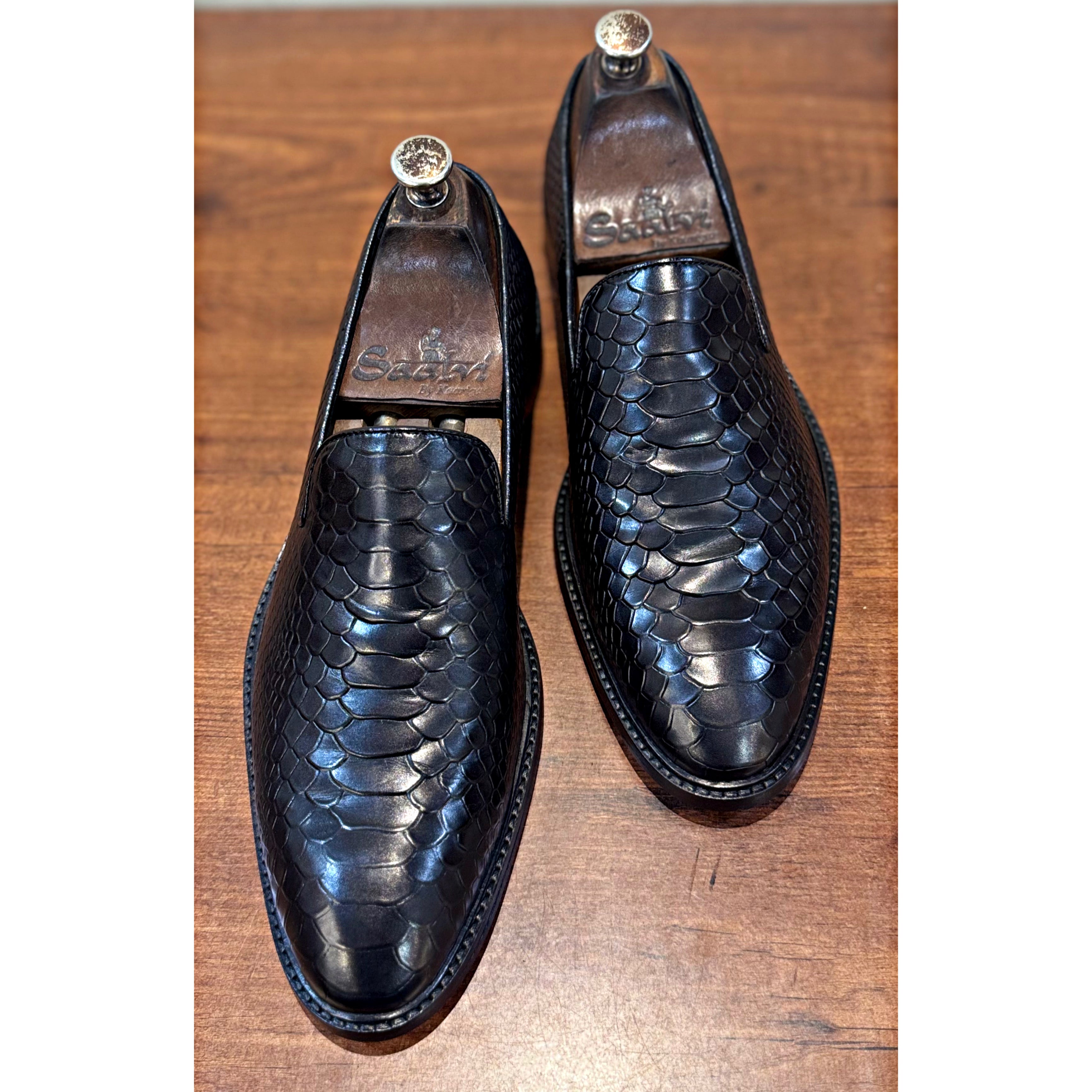 Python Embossed Loafera Black