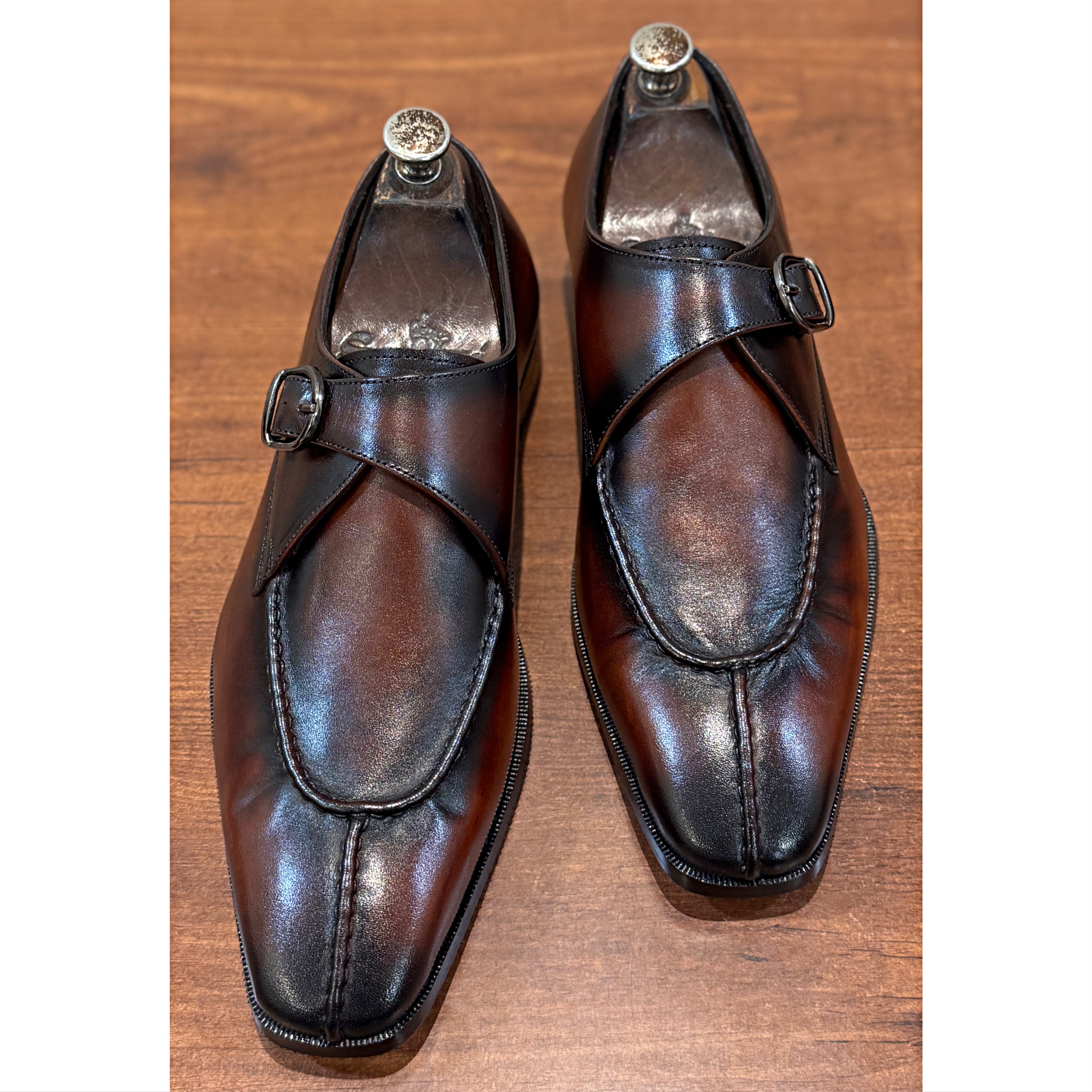 Savile Row Belgian Apron Monk Shoes – Marrone Espresso