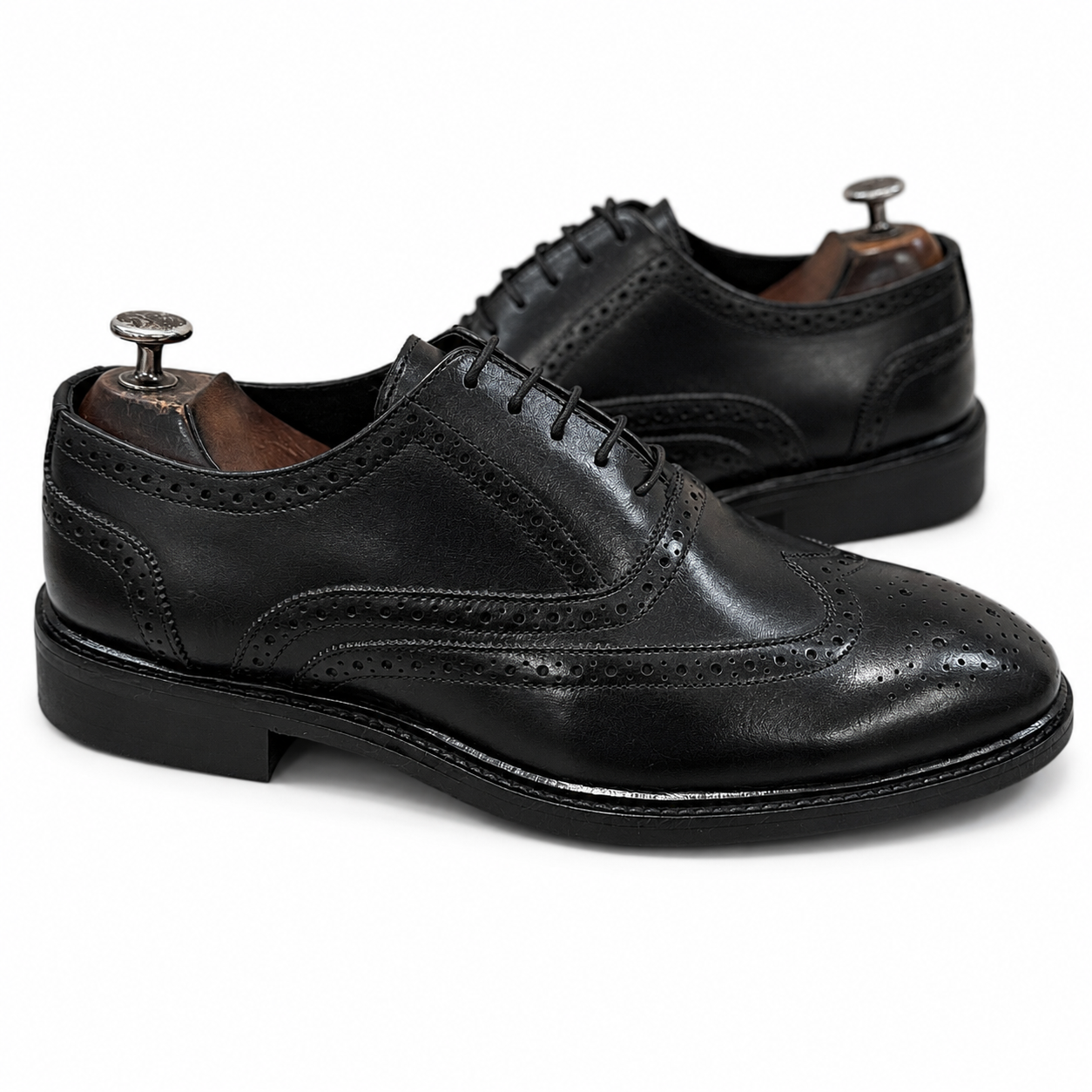 Saalvi Classic Hand Finished Wingtip Oxfords Black