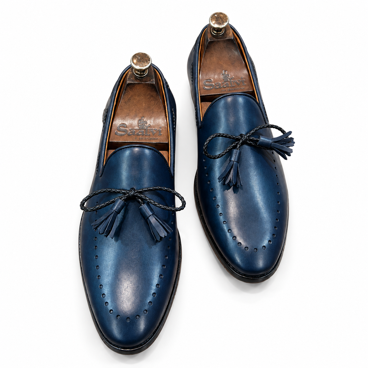 Saalvi Azzuro Braided Tassel Loafers