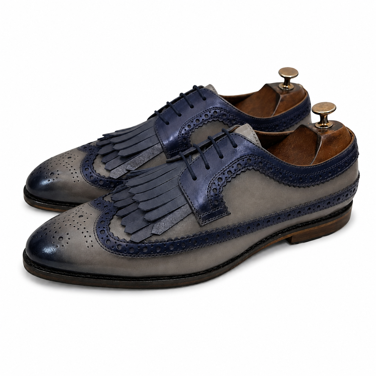 Imperium Kiltie Saddle Oxfords – Slate Blue