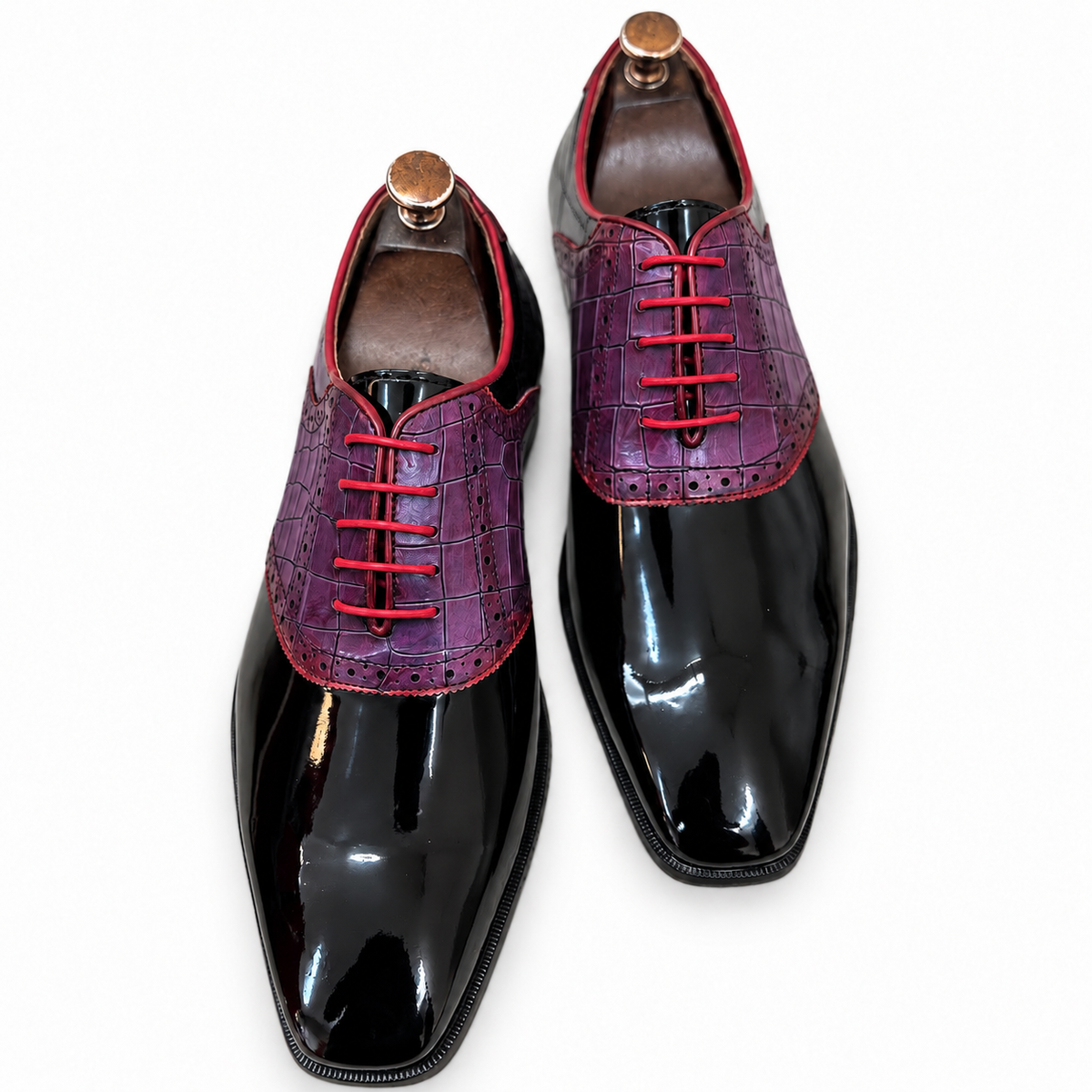 Noir Merlot Croco Oxfords