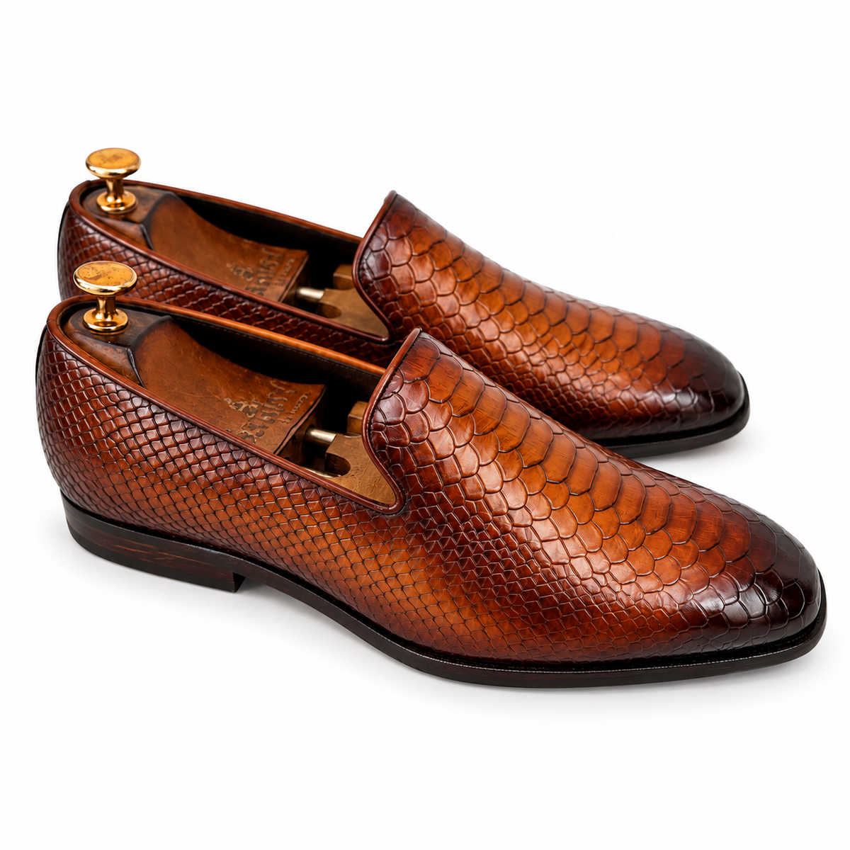 Aureum Cognac Croco Loafers