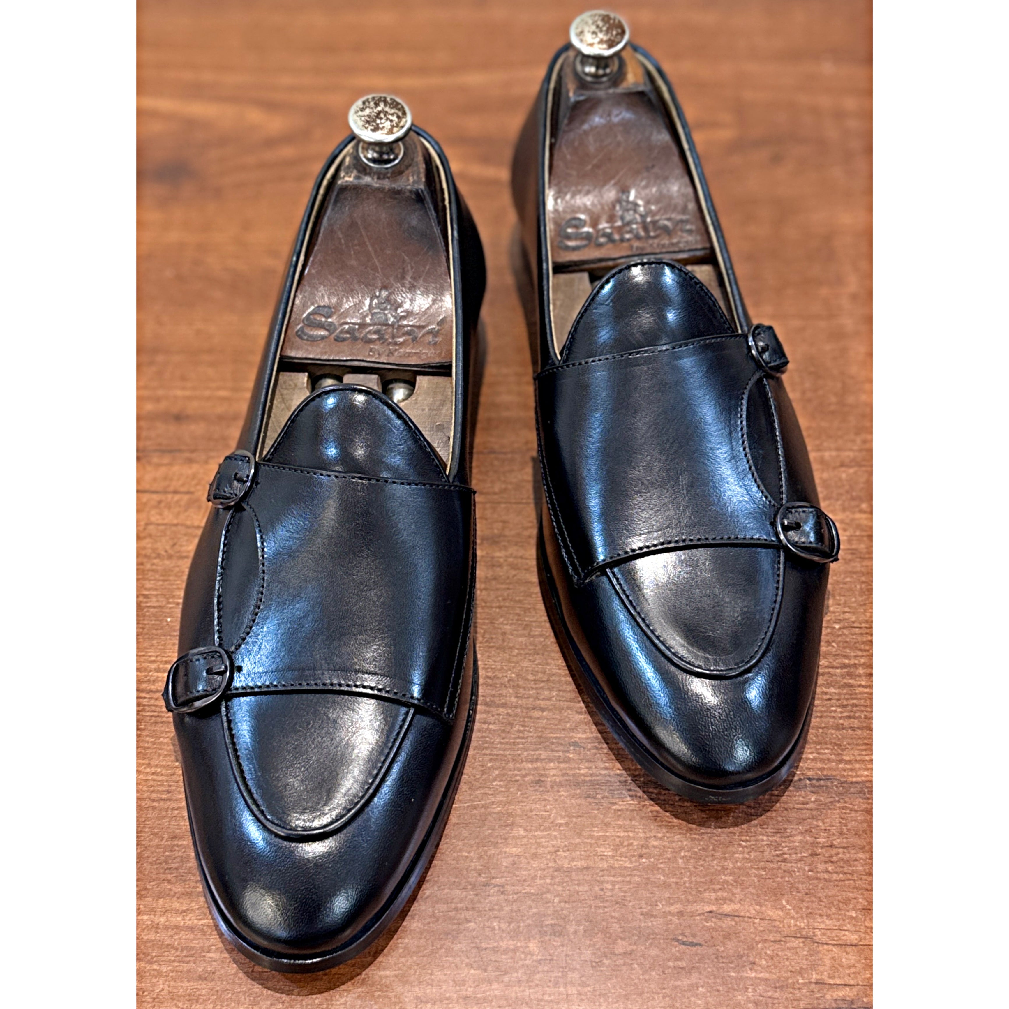 Executive Black Belgian Double Monk Loafers