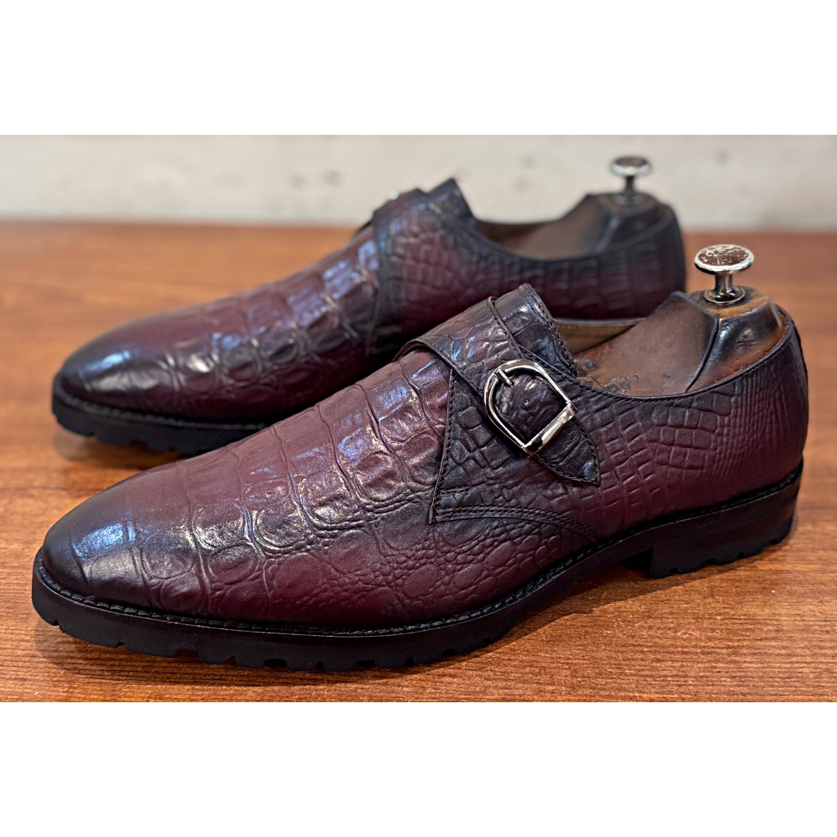 Single Monk Croco Chunky Sole