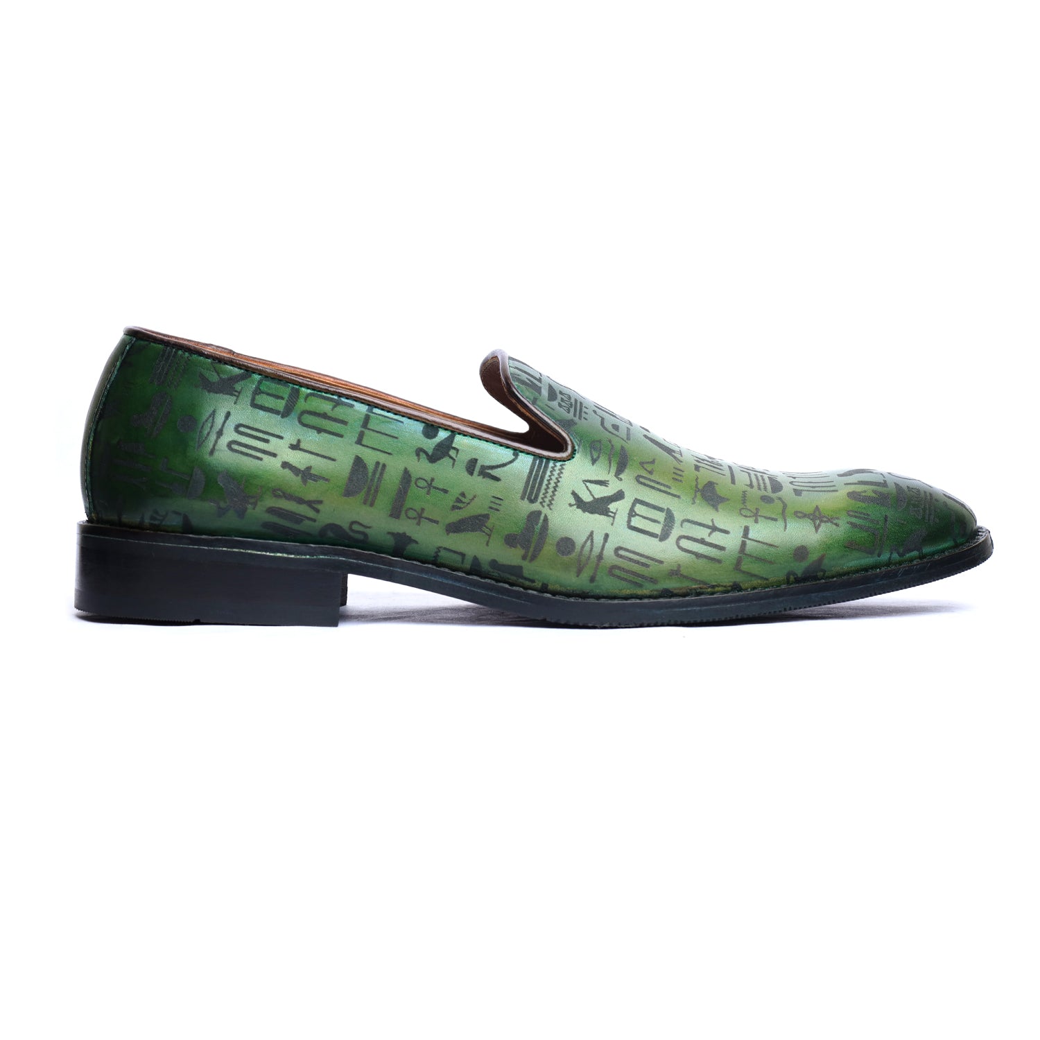 Amber Hand Patina Loafers Green