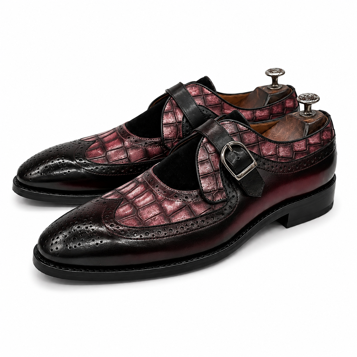 The Mayfair Noir Croc Monk