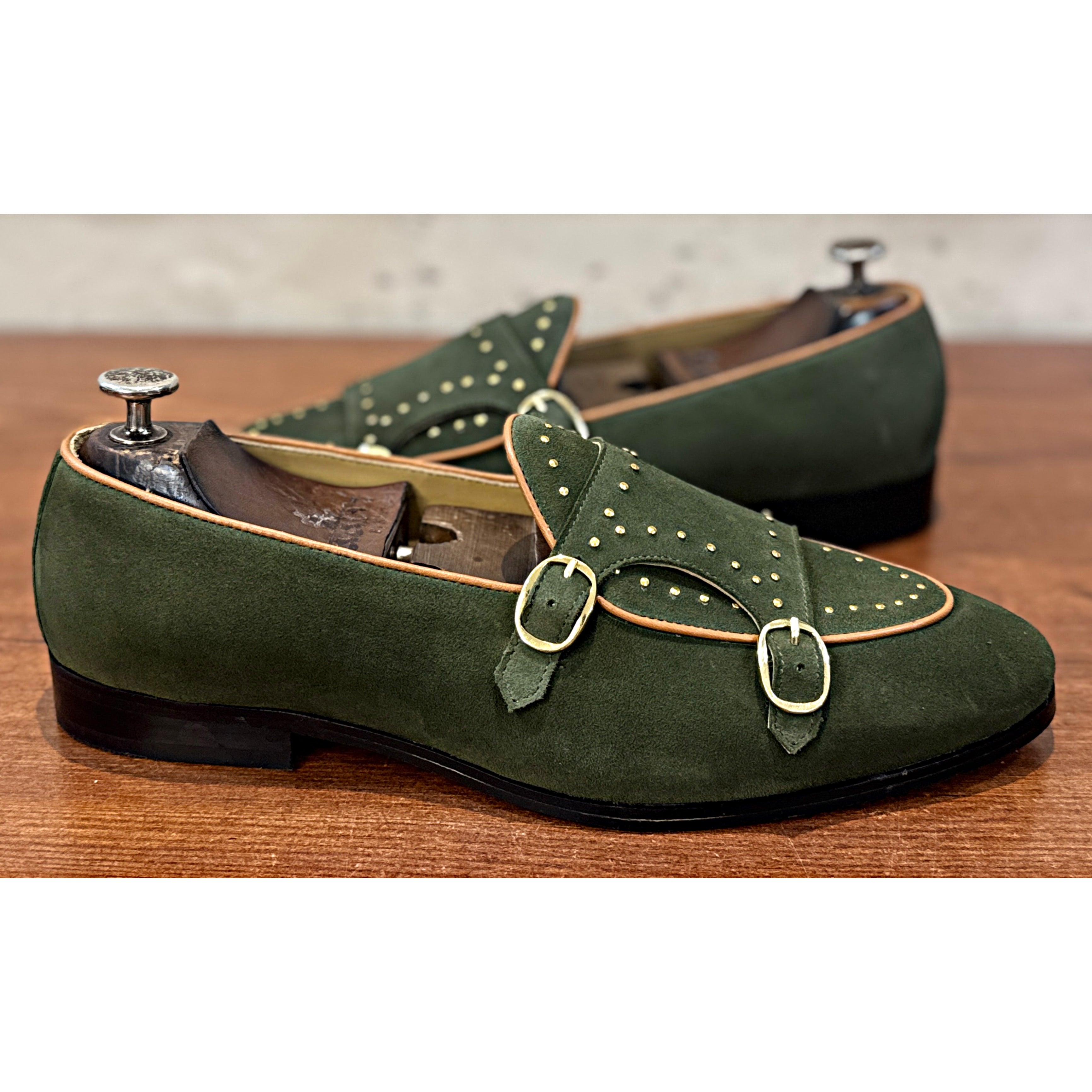 Verde Royale Belgian Double Monk Loafers