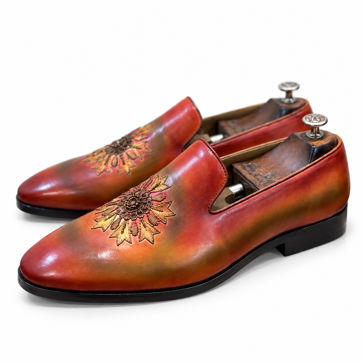 Aurelio Ember Floral Embroidered Loafers
