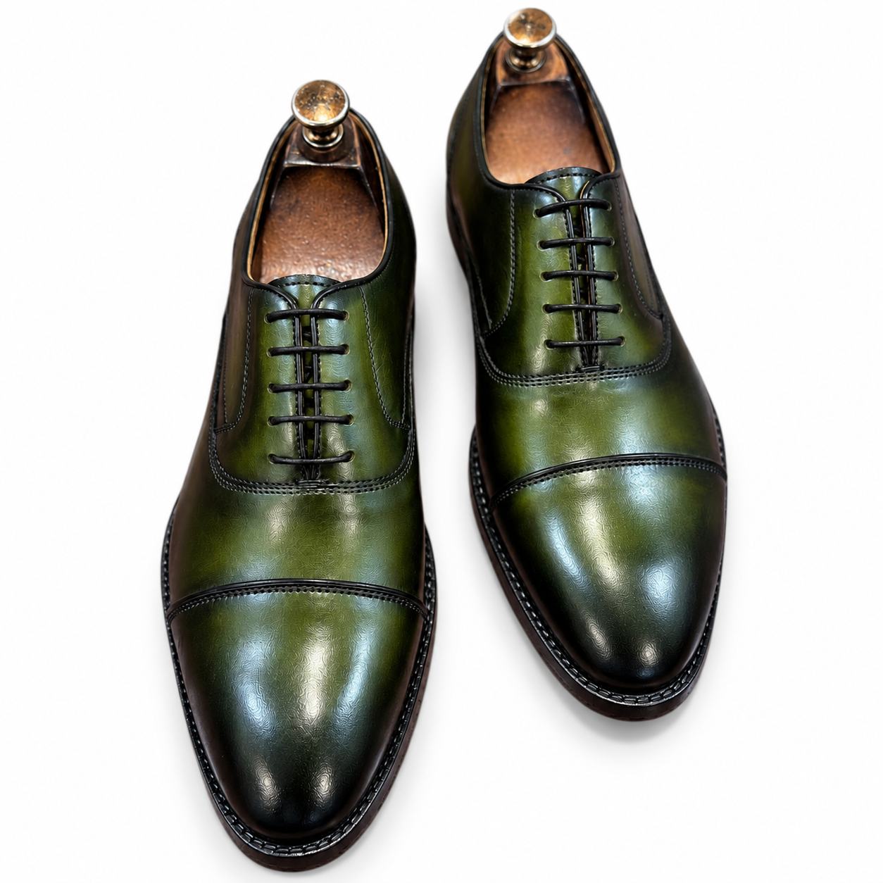 Emerald Noir Green Black Cap-Toe Oxford