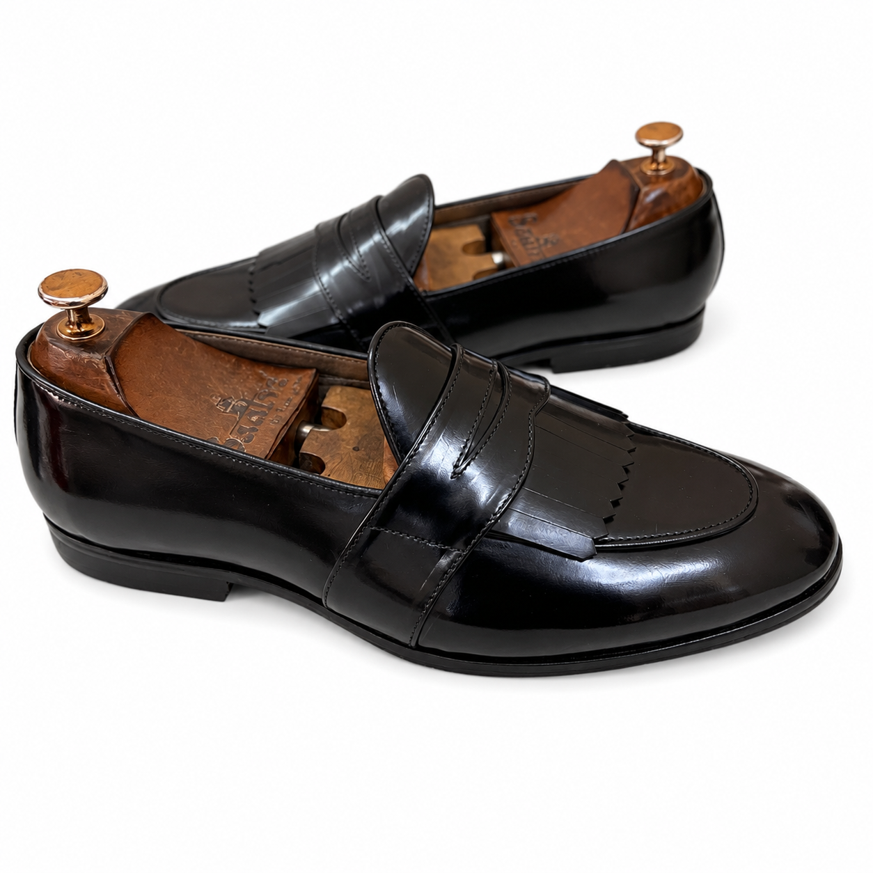 Belgian Loafers With Fringe Black Calf