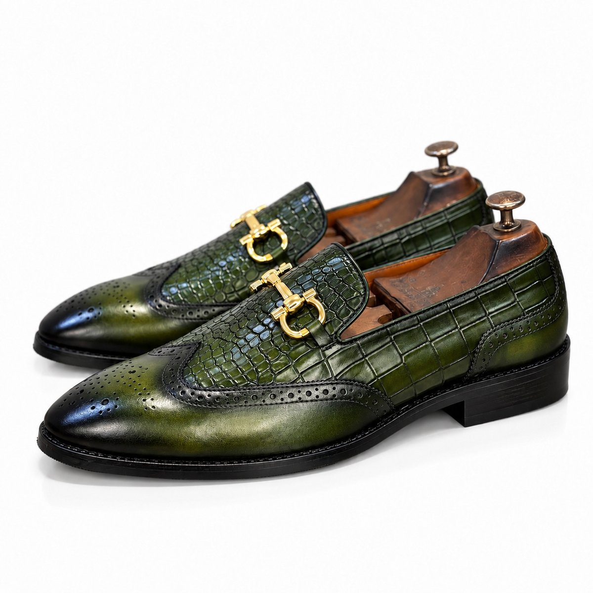 Saalvi Verdant Royale Wingtip Loafers