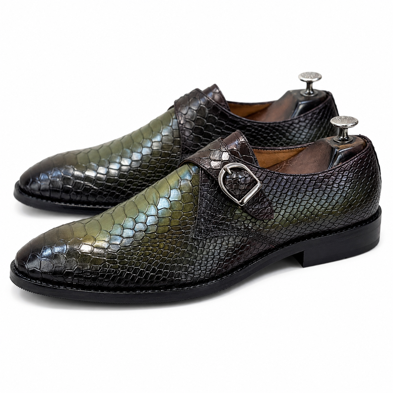 Emerald Python Single Monk Shoes