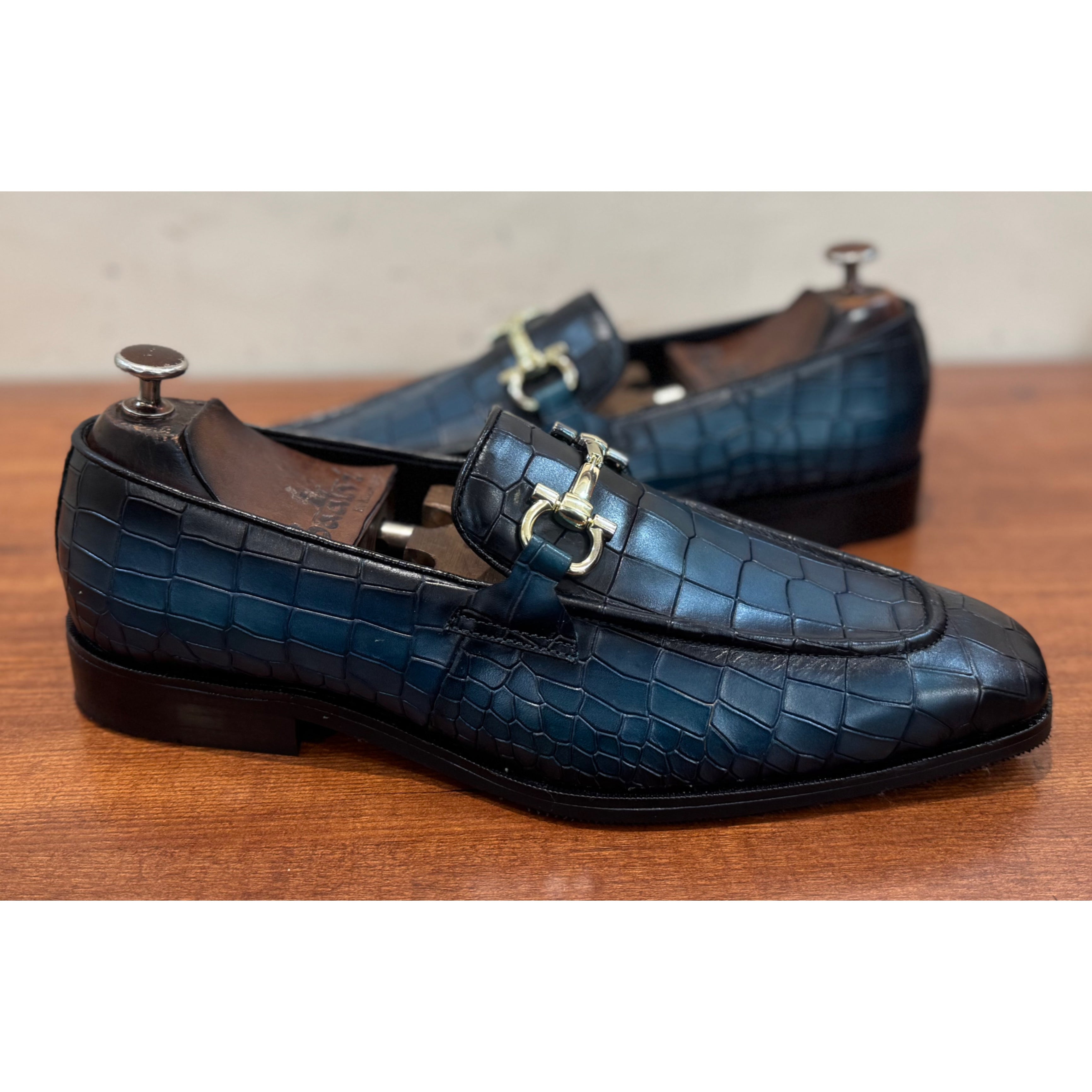 Aqua Croco Loafers