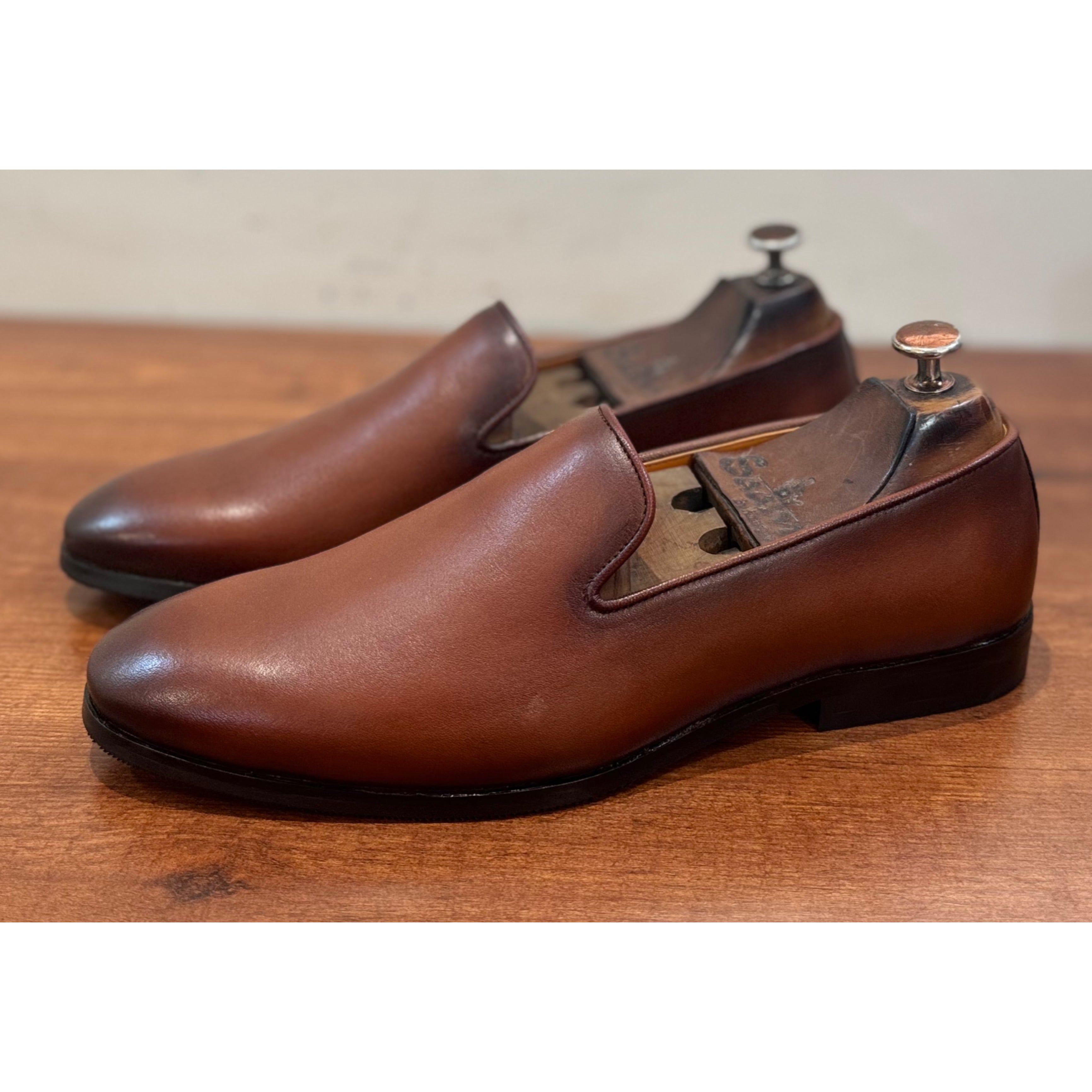 Tan Hand Finished Loafers