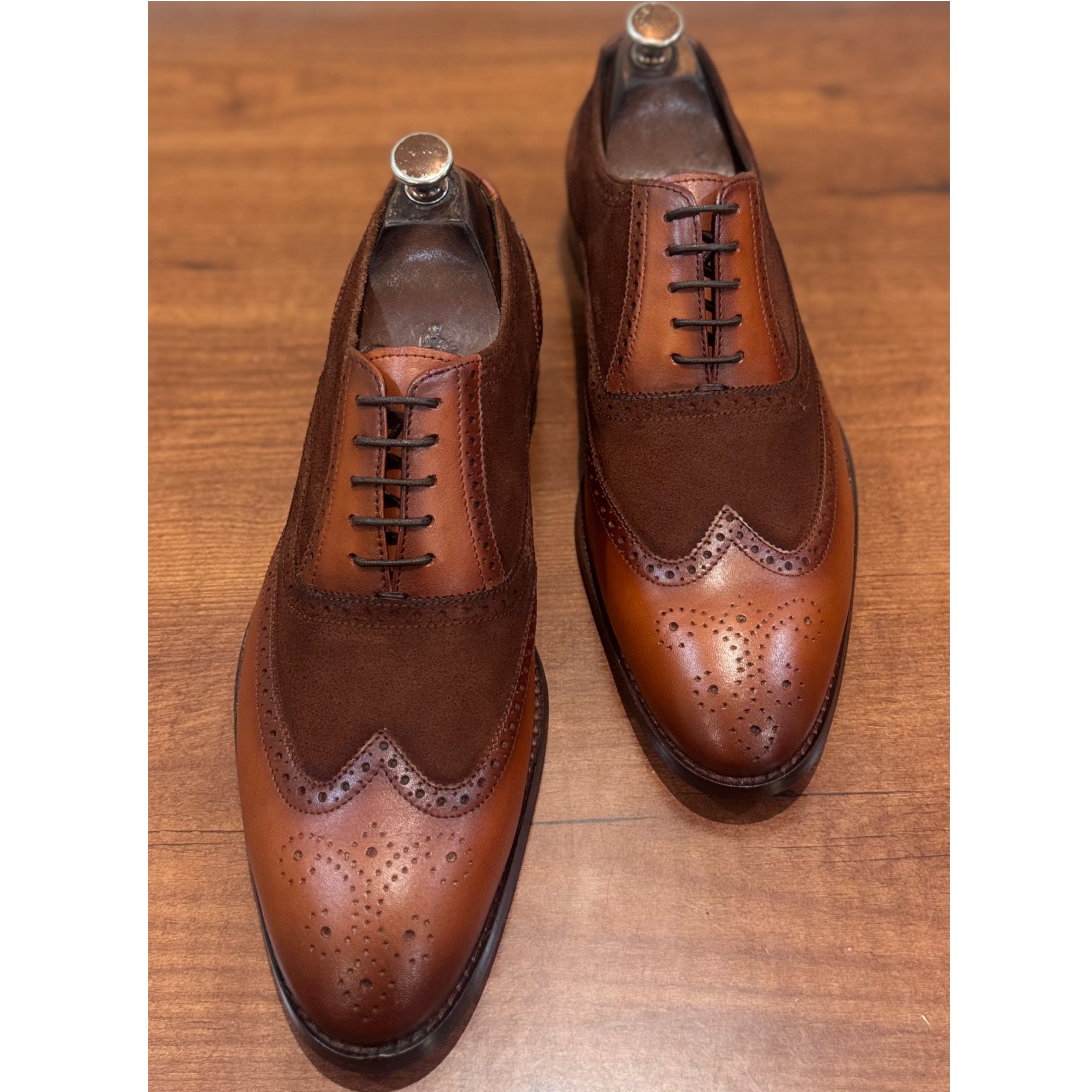 Tan Suede & Leather Oxfords