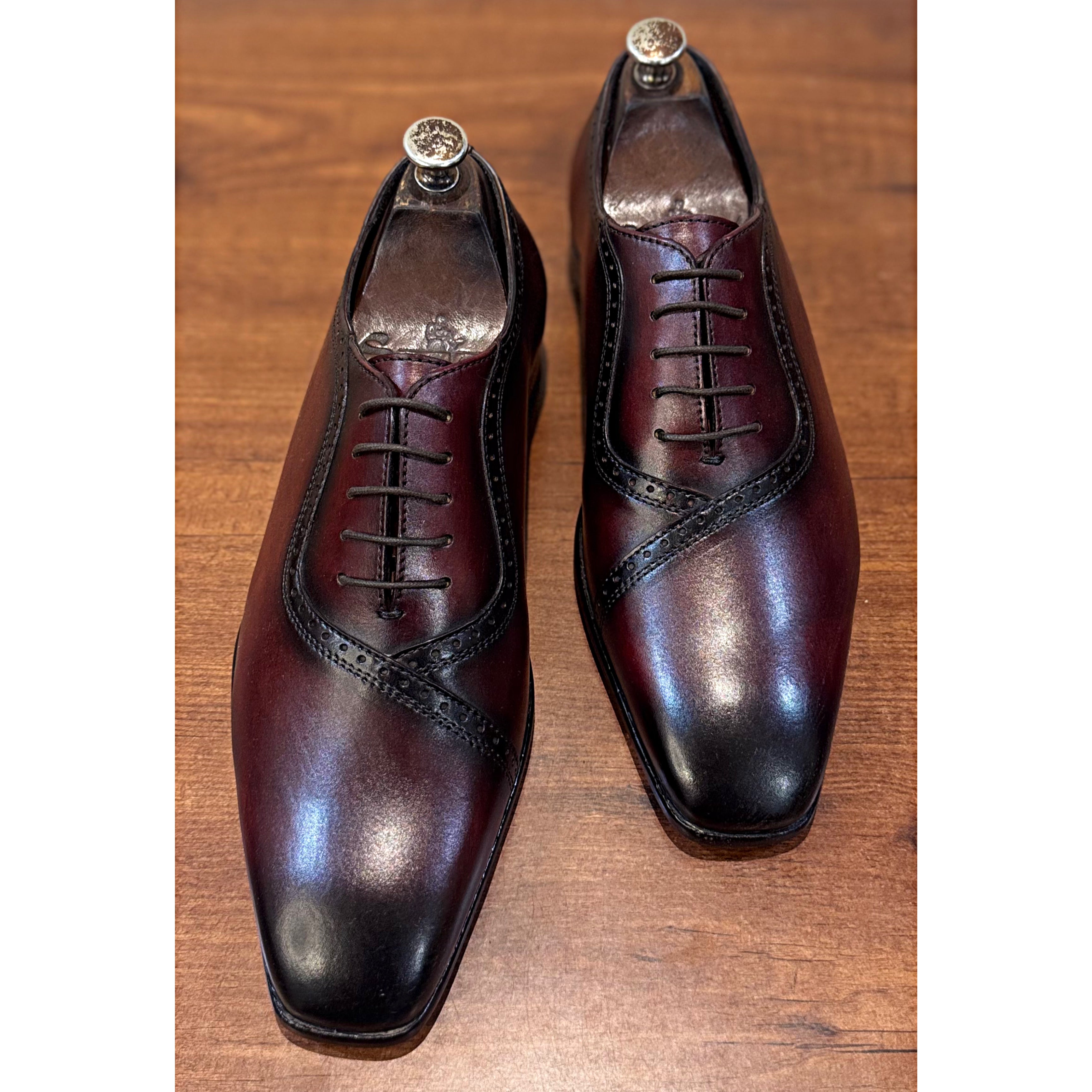Stylish Oxfords Hand Finished Bordo