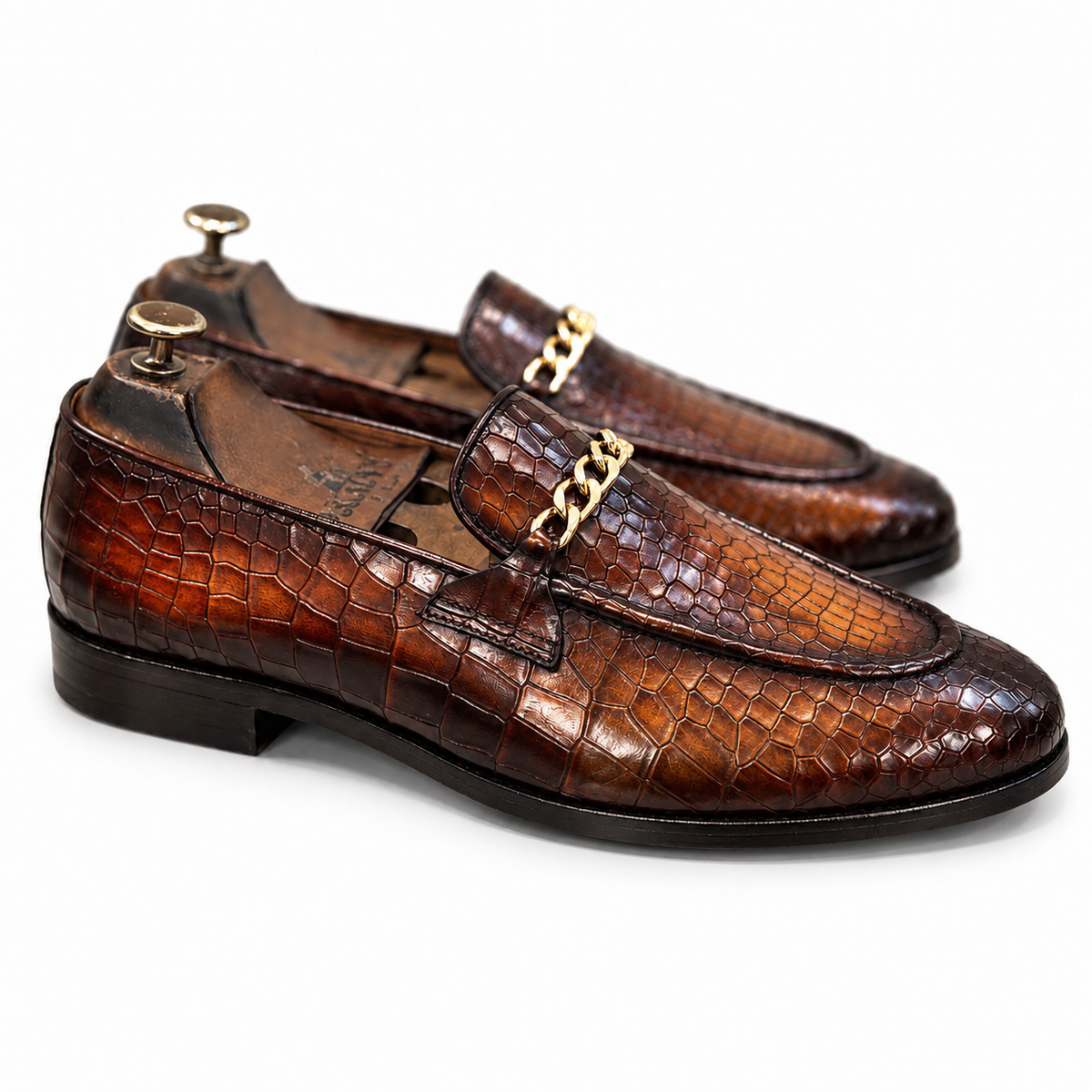 Aureum Croco Chain Loafers