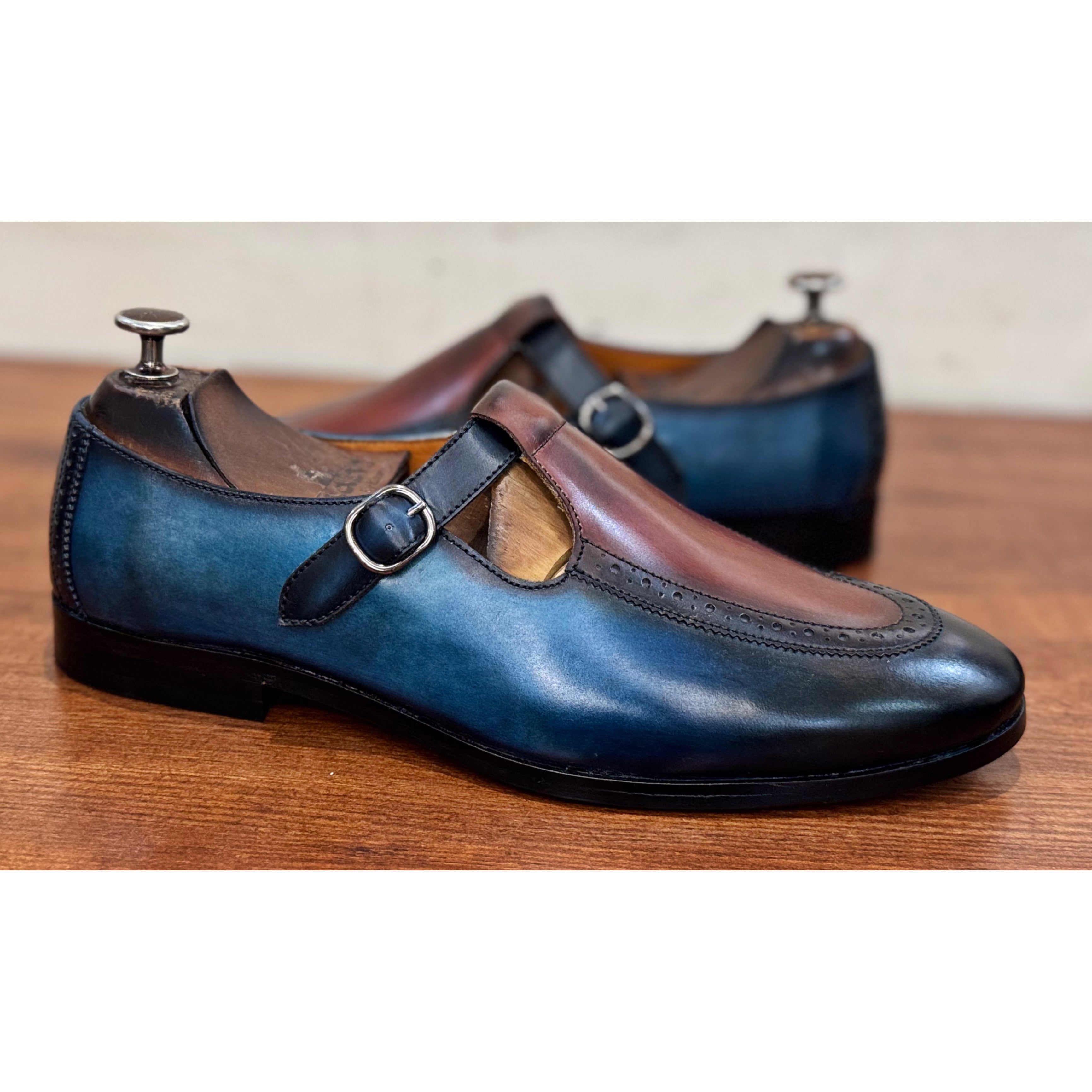Eden Blue Sandals Hand Patina
