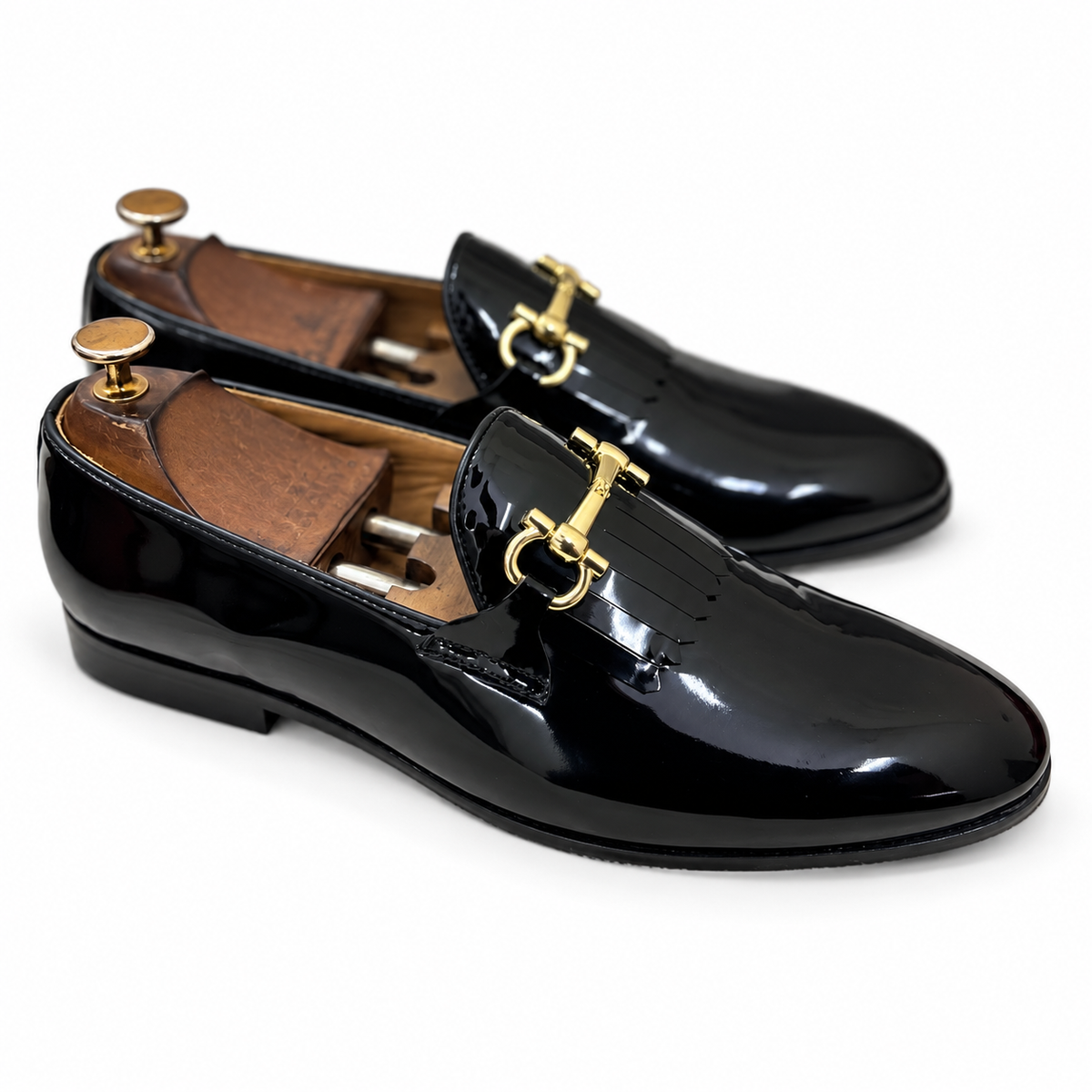 Noir Royale Horsebit Patent Loafers