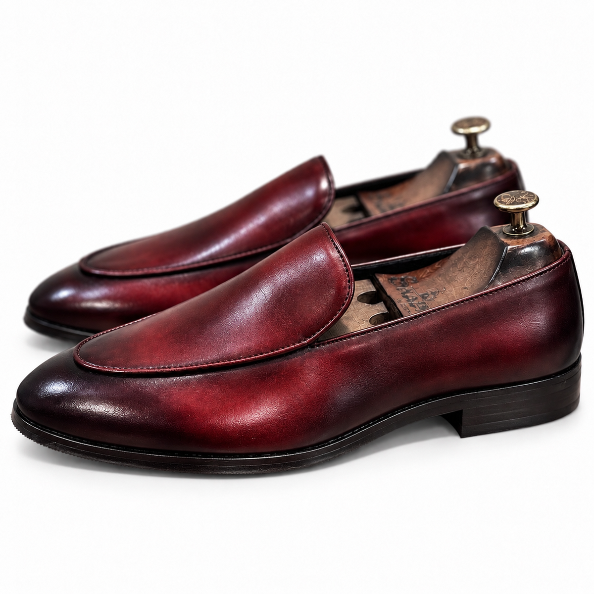 Bordeaux Imperial Apron-Toe Slip-On Loafers
